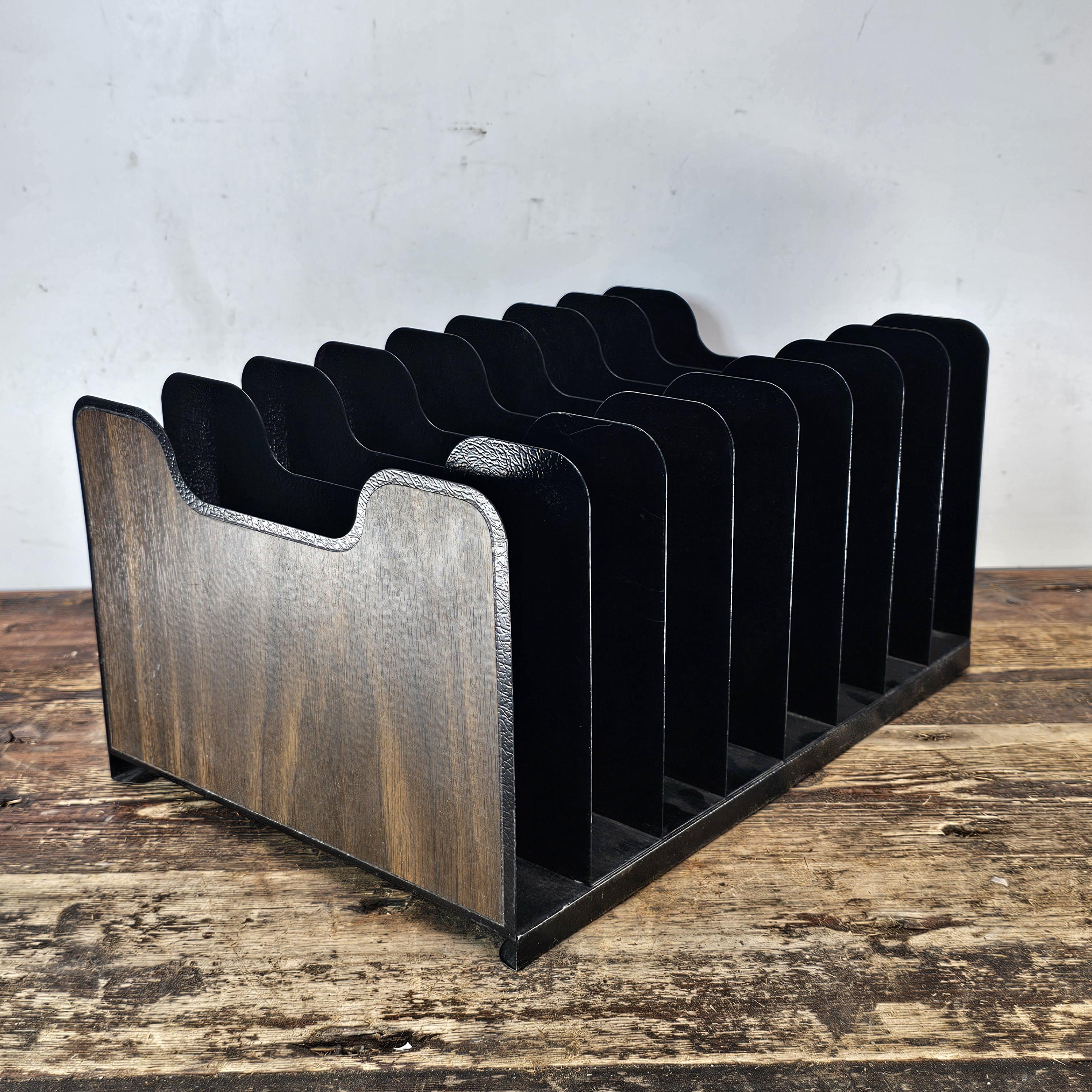 Vintage Buddy Products 8 Compartment Desktop File Organizer Wood Grain Finish