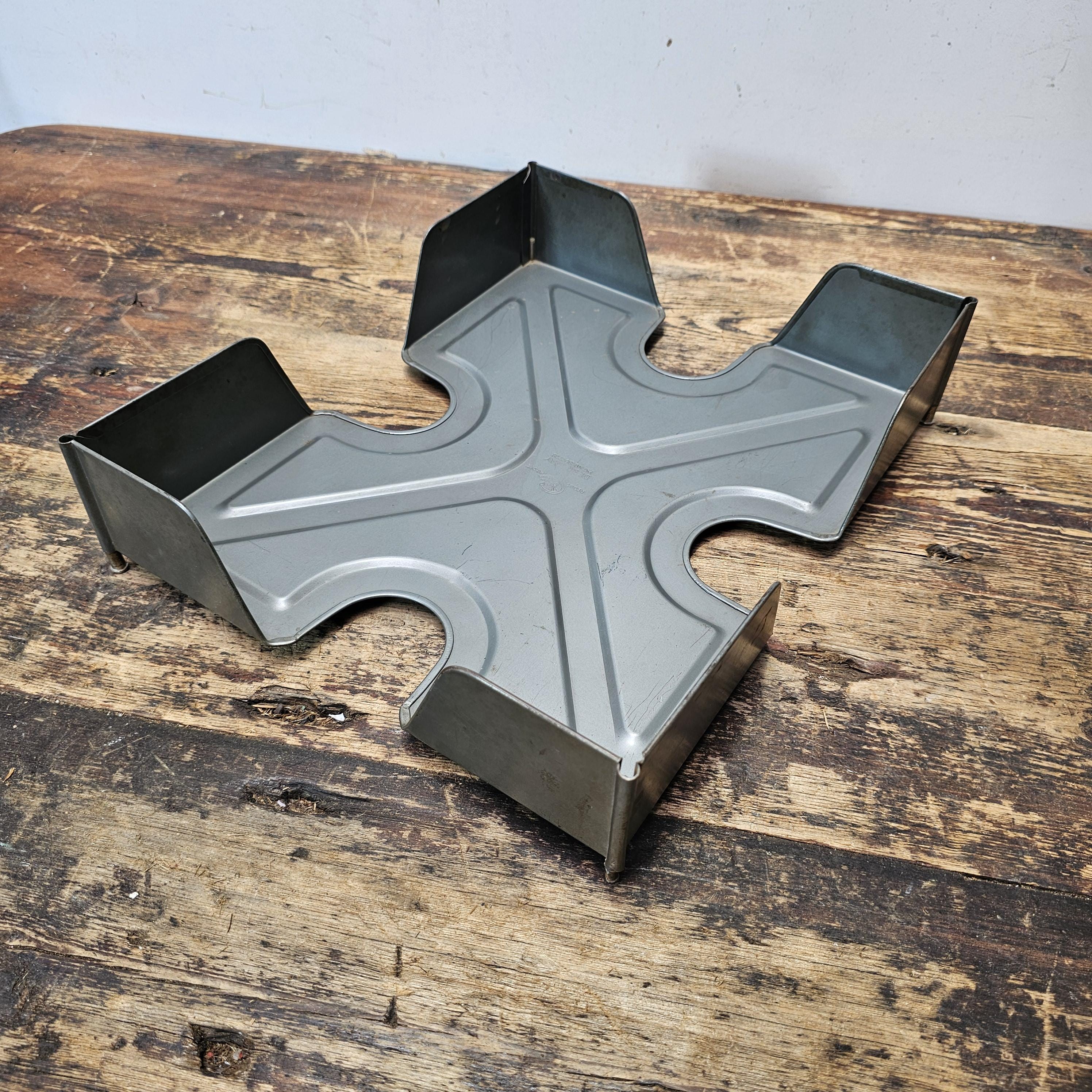 Vintage Y and E Metal Desk Tray Organizer