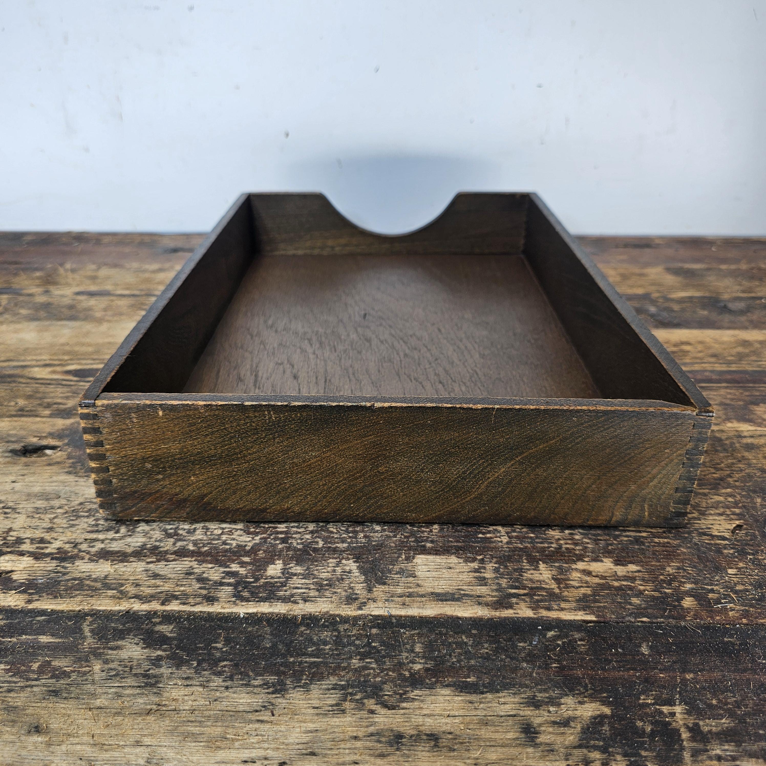 Vintage Hedges Files "The Line" No. 1722 Oak Wood Paper Tray