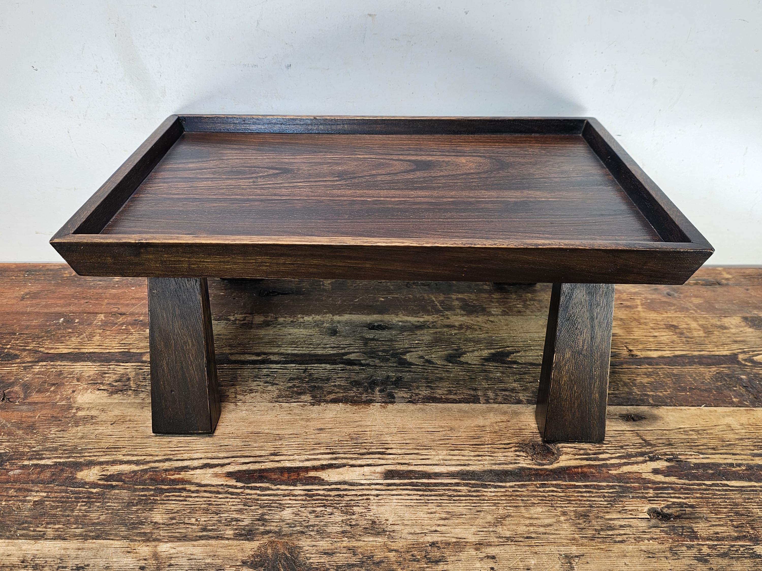 Vintage Japanese Hinoki Wooden Zen Table 13"W × 11.75"D × 4.25"H (3.9 lbs)