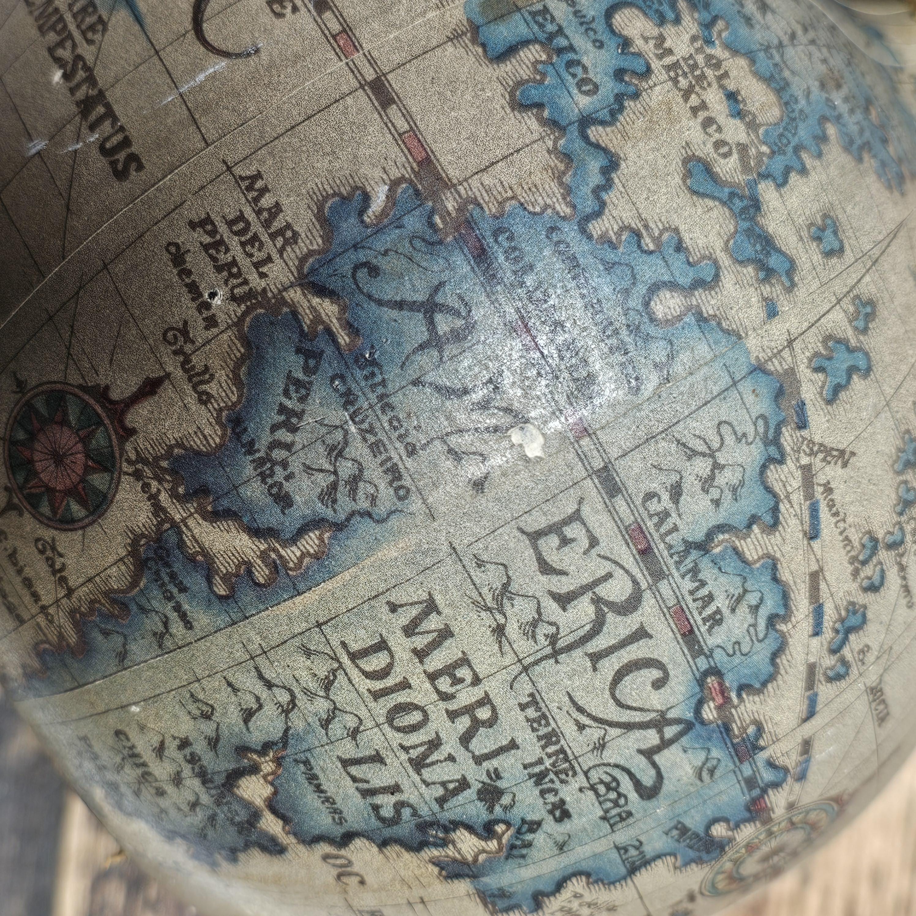 Vintage World Map Glass Decanter (Made in Italy) 1960s-70s