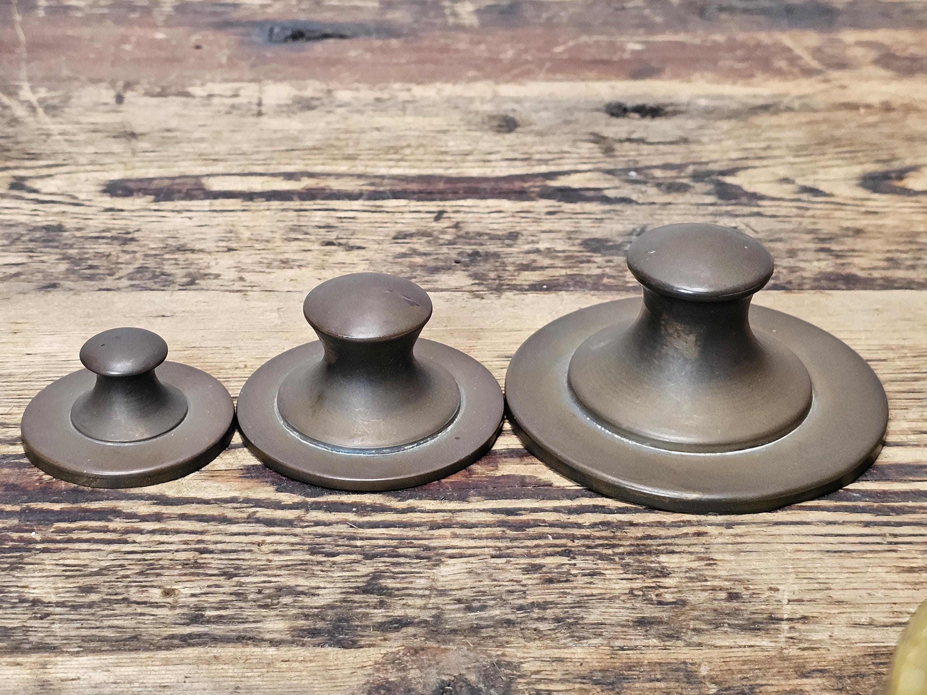 Vintage-Style Brass Canister Set with Wooden Base