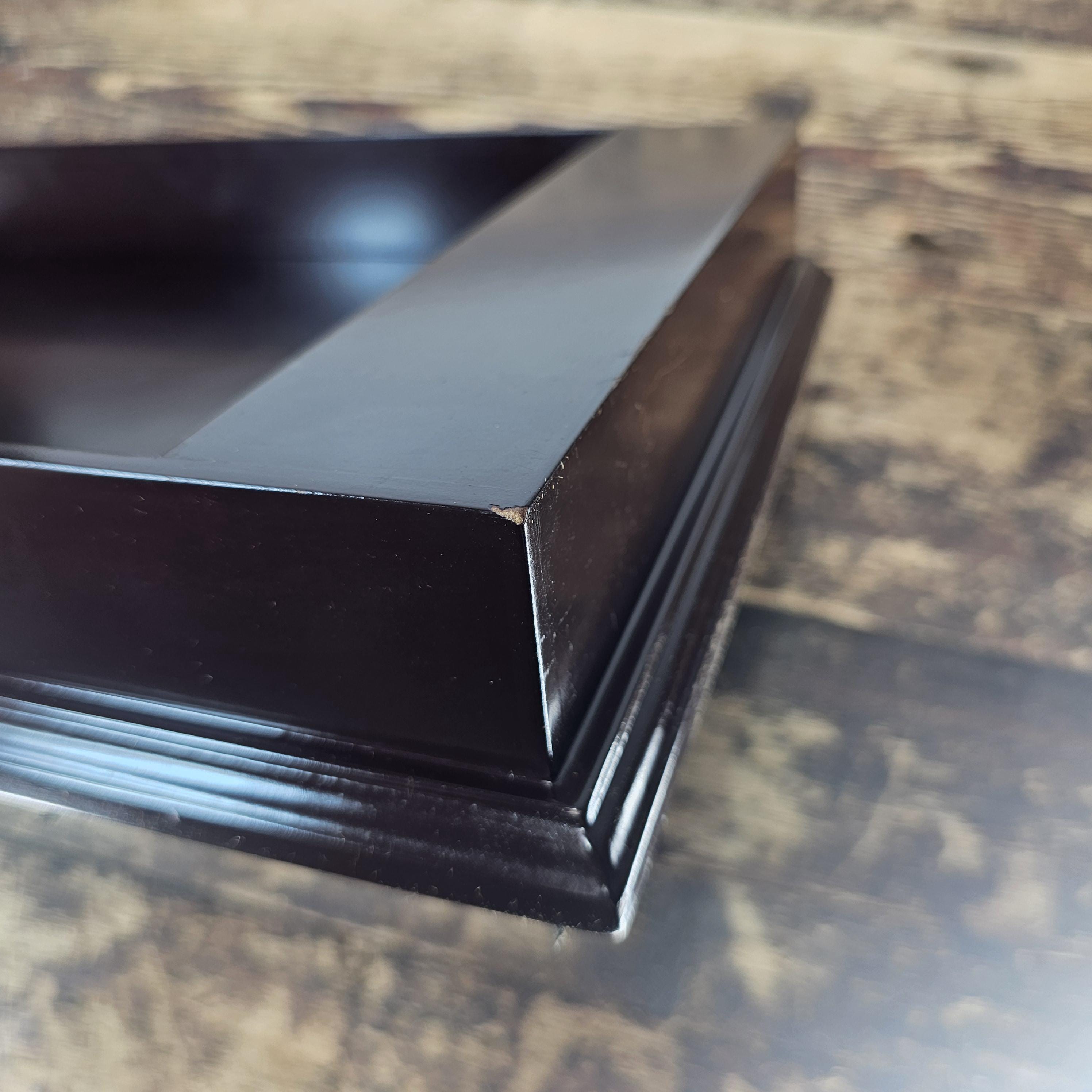 Premium Wooden Display Tray - Dark Mahogany Finish 15.75"L × 10.25"W × 2.25"H