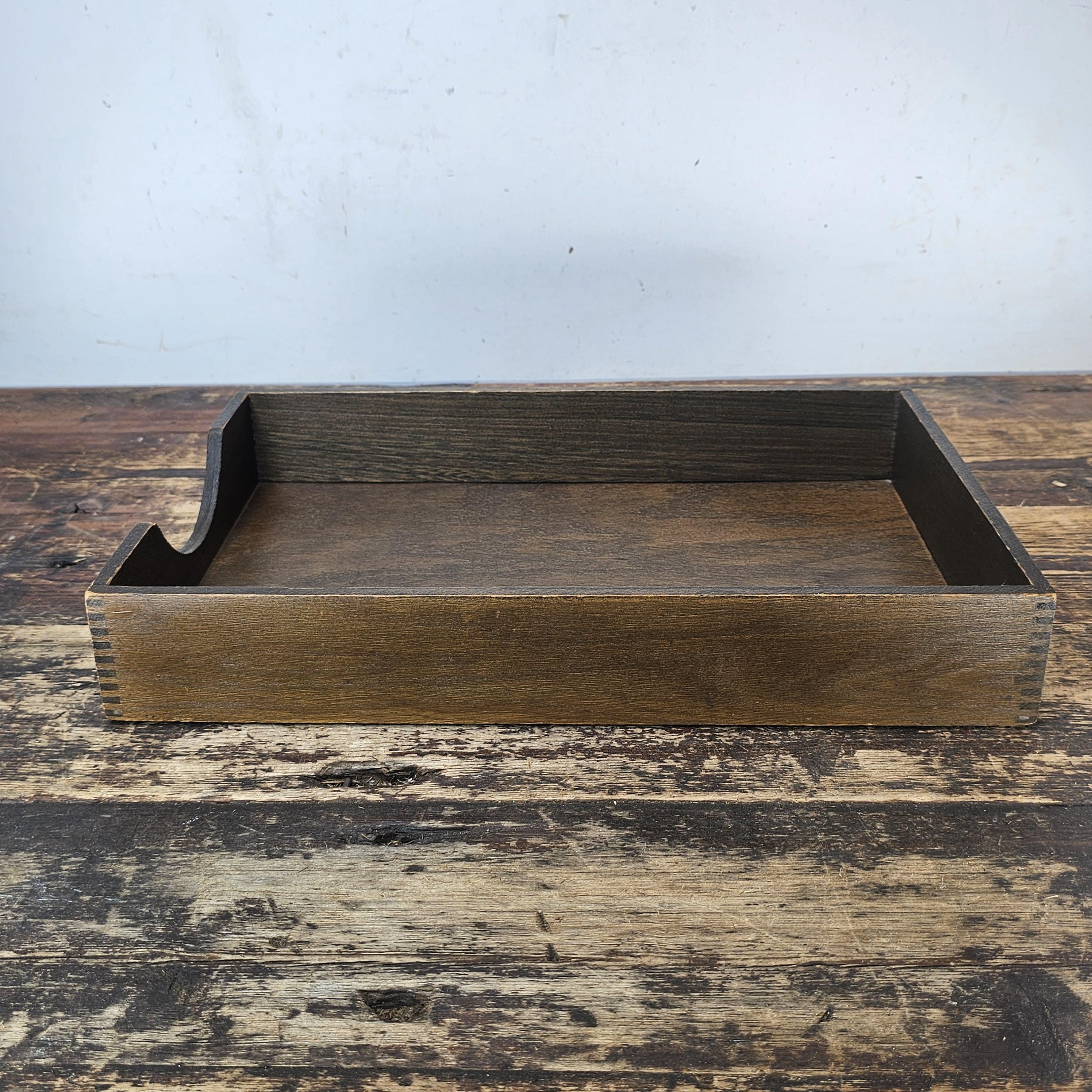 Vintage Hedges Files "The Line" No. 1722 Oak Wood Paper Tray