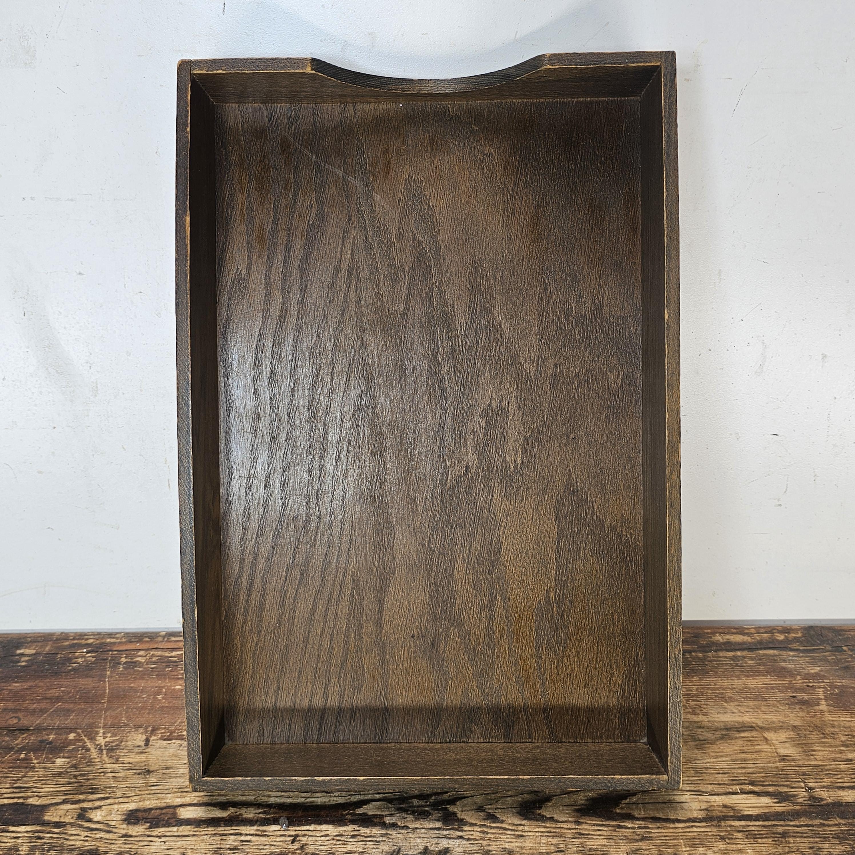 Vintage Hedges Files "The Line" No. 1722 Oak Wood Paper Tray