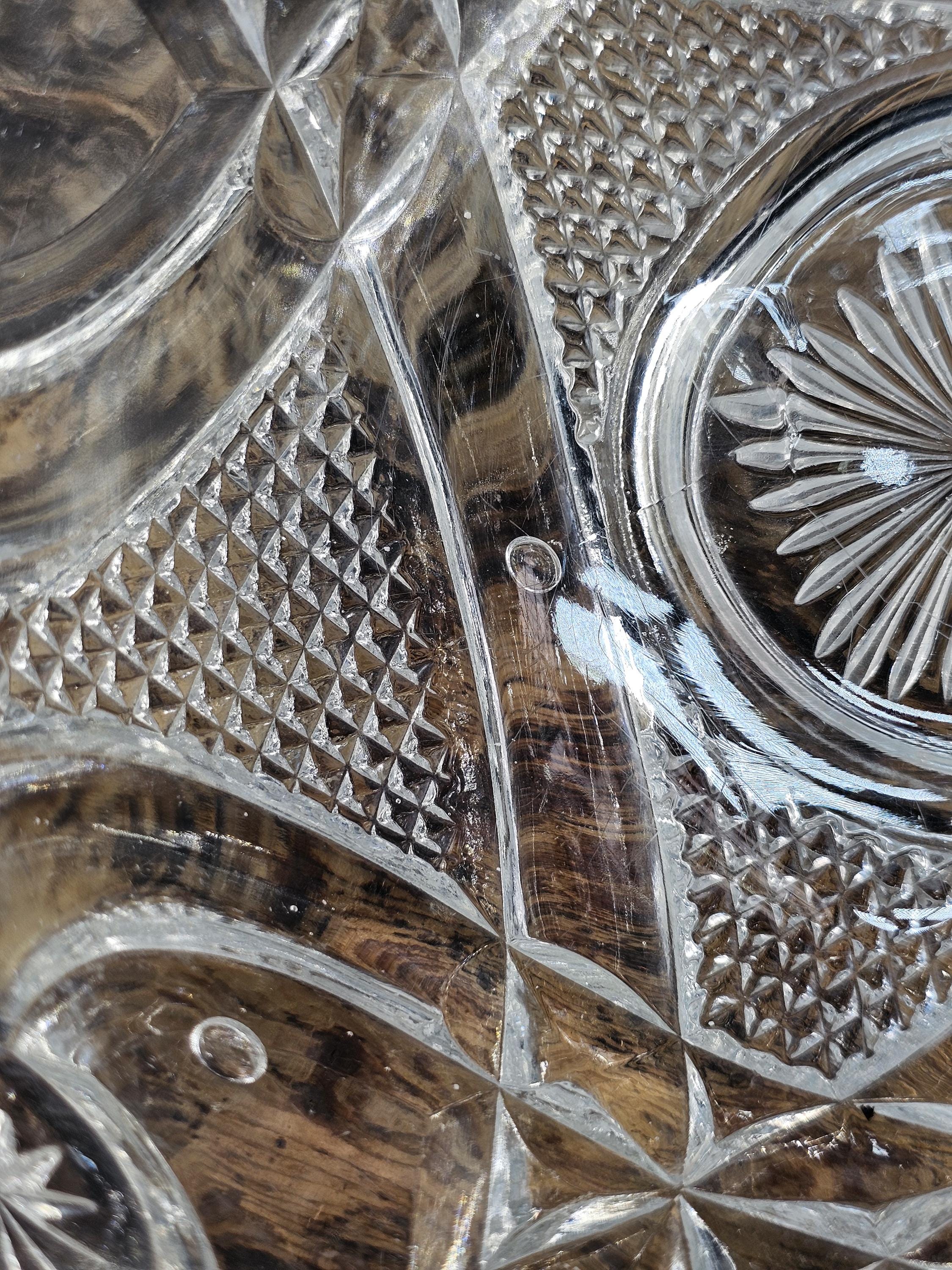 Antique EAPG Pressed Glass Biscuit Barrel / Candy Jar 9.5"H