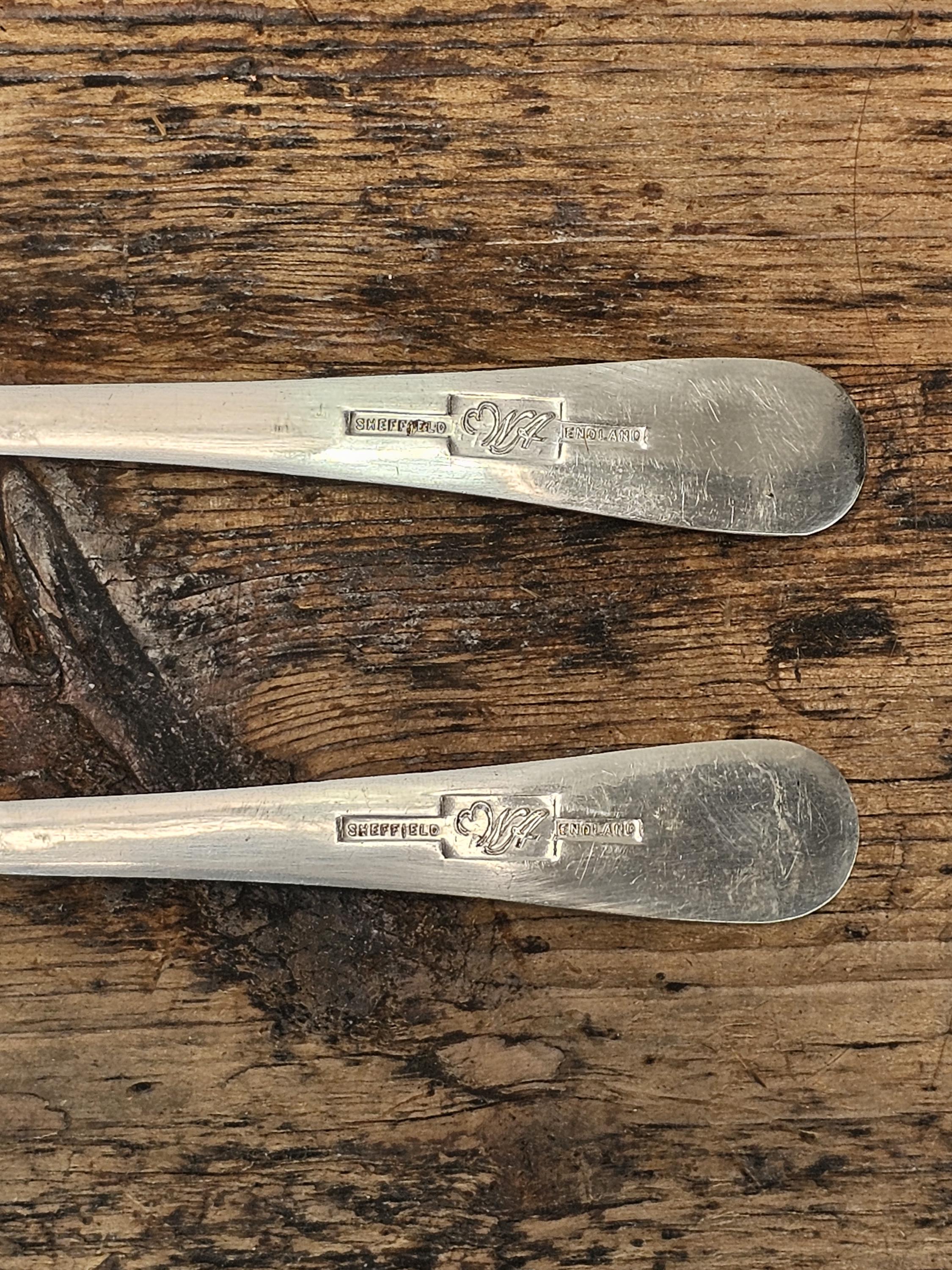 Vintage 1960s Salad Server Set by William Adams of Sheffield 9.25"