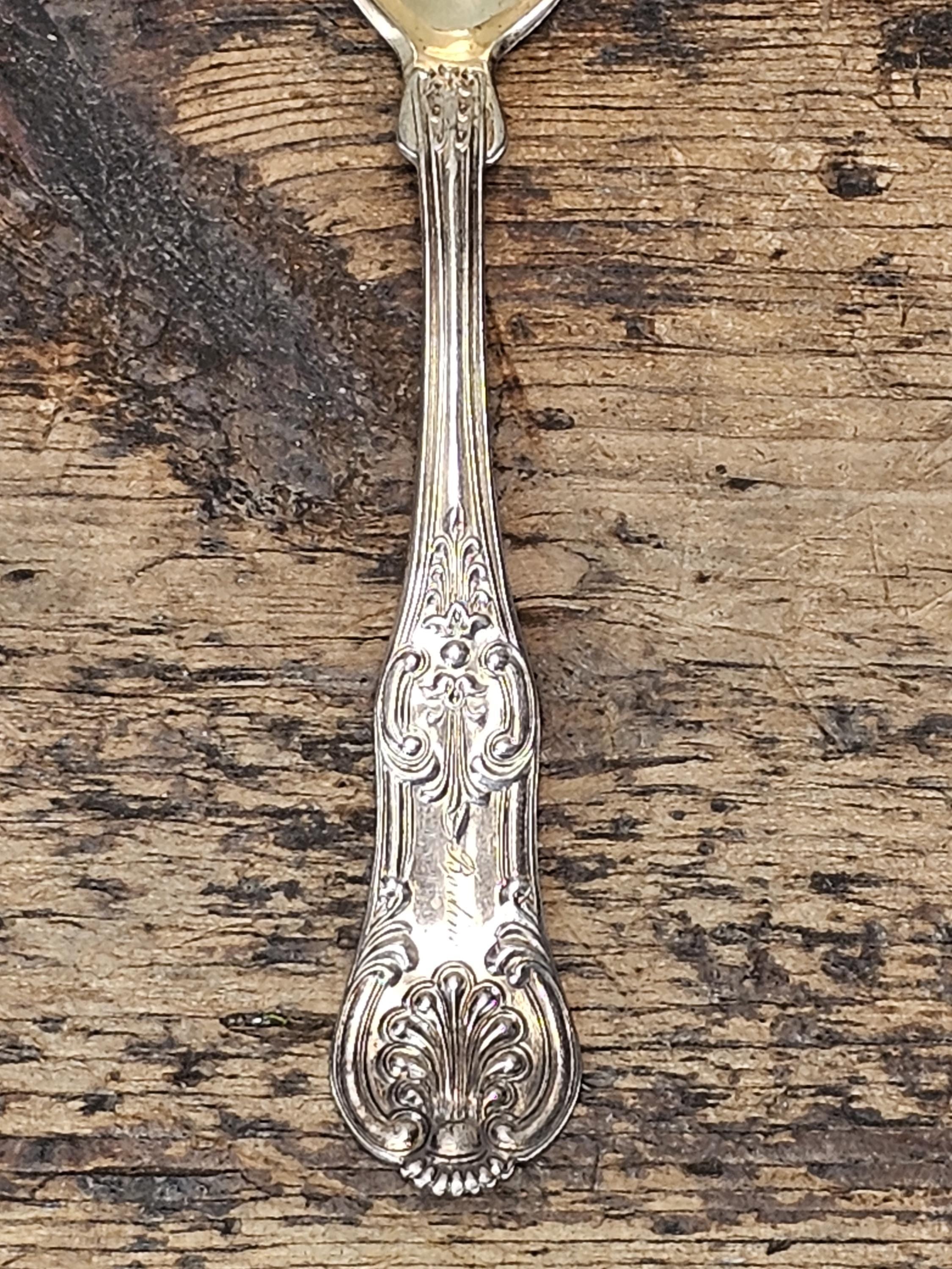 Antique French 950 Silver Gilt-Wash Feeding Spoon (c. 1900) 5"