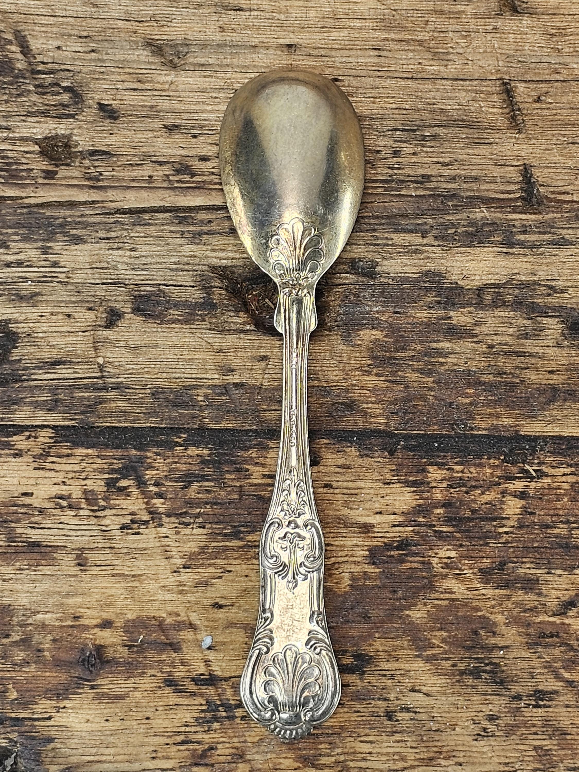 Antique French 950 Silver Gilt-Wash Feeding Spoon (c. 1900) 5"