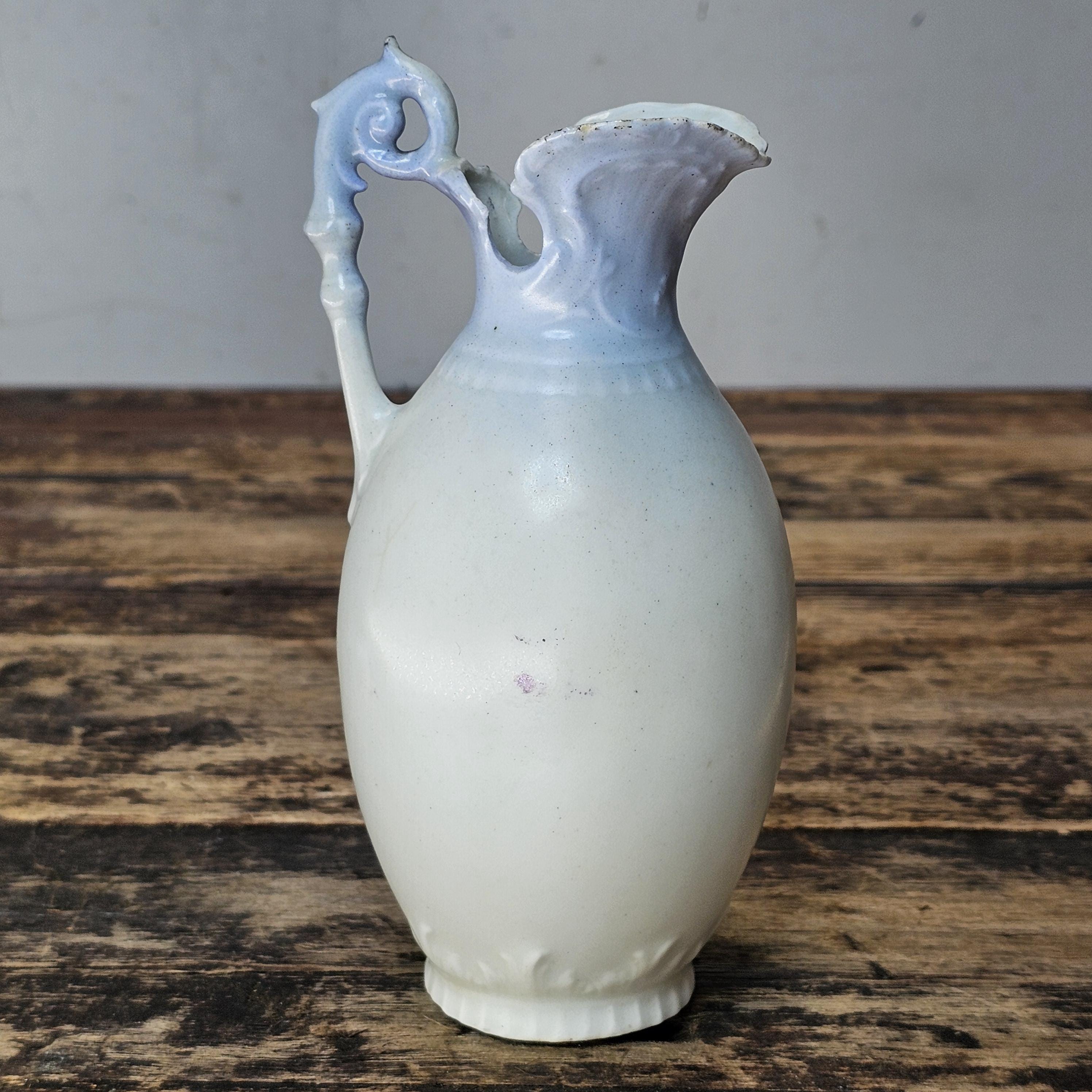 Antique Art Nouveau Floral Pitcher / Ewer, Made in Austria 6.25"H