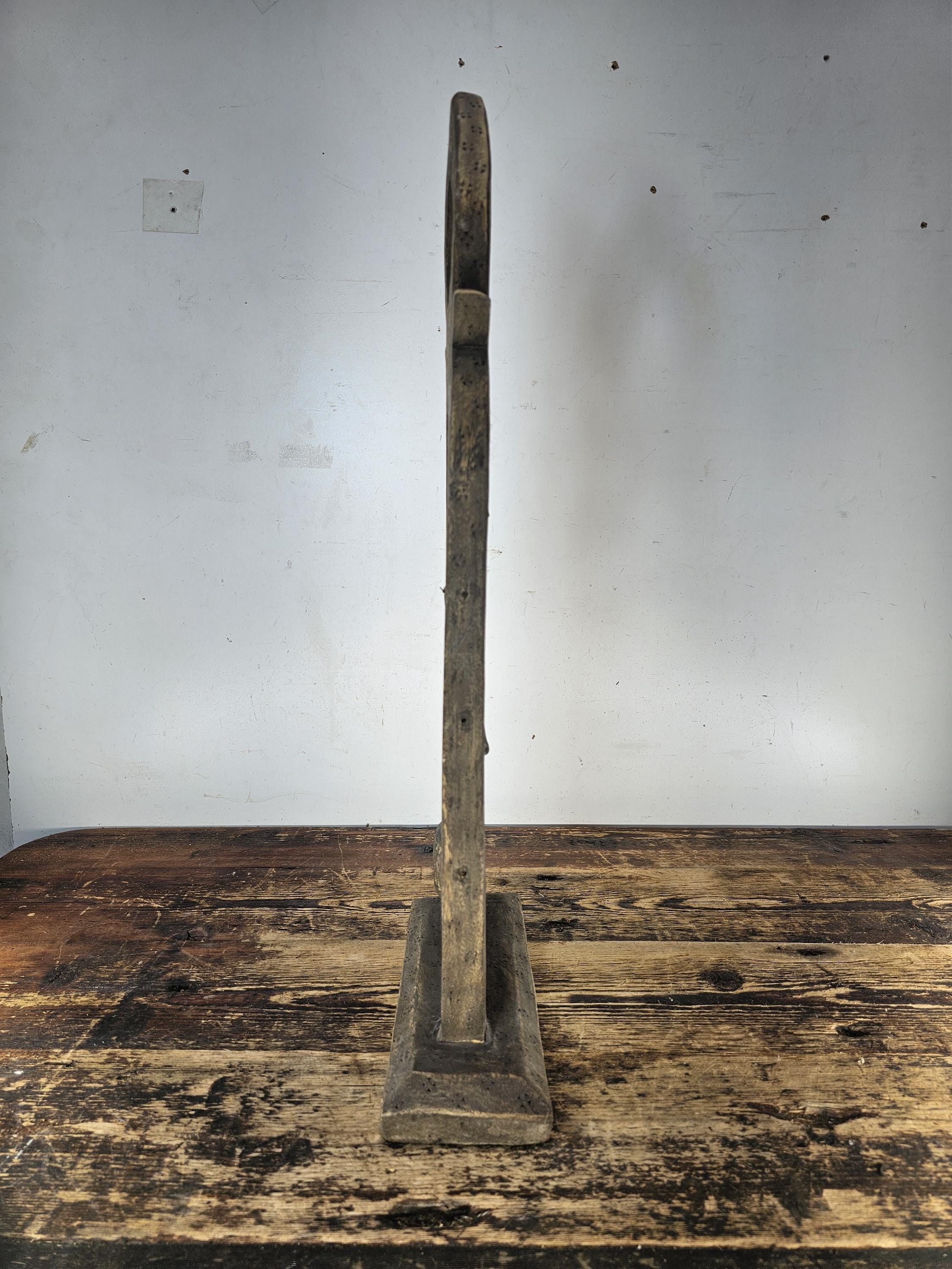 Four Burmese Hka-Lauk Water Buffalo Bells on Wooden Stand 23"H