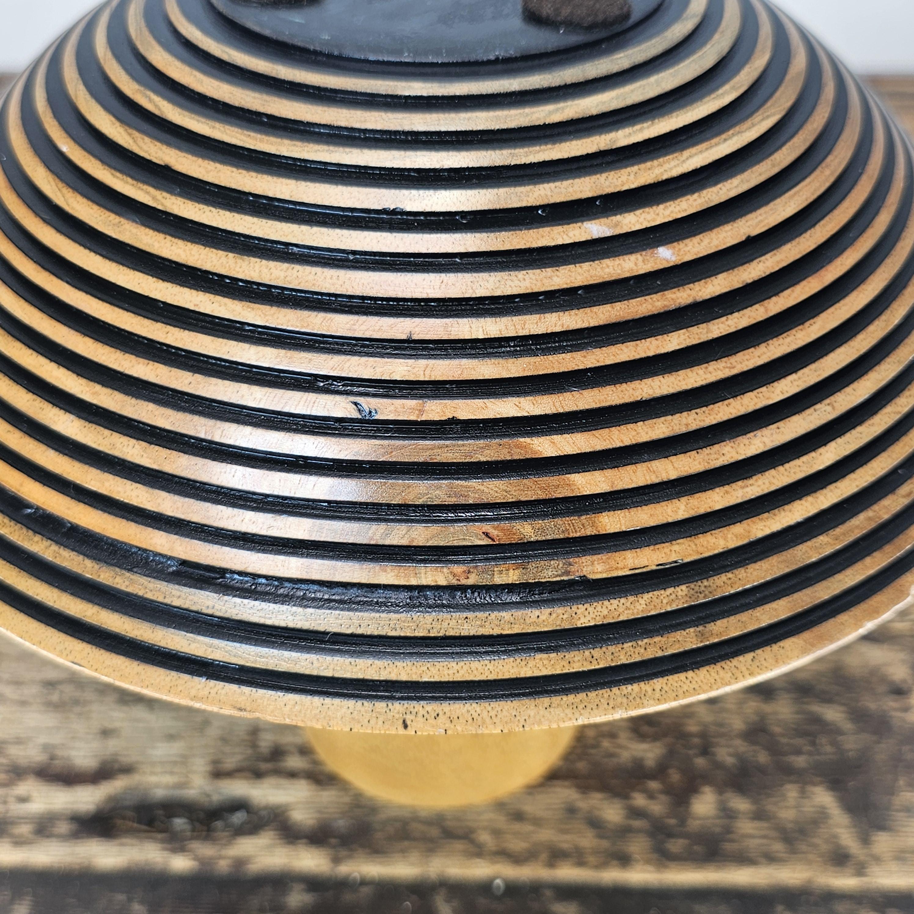 Handcrafted Thai Wooden Vase - Natural Beauty with Ebony Accents