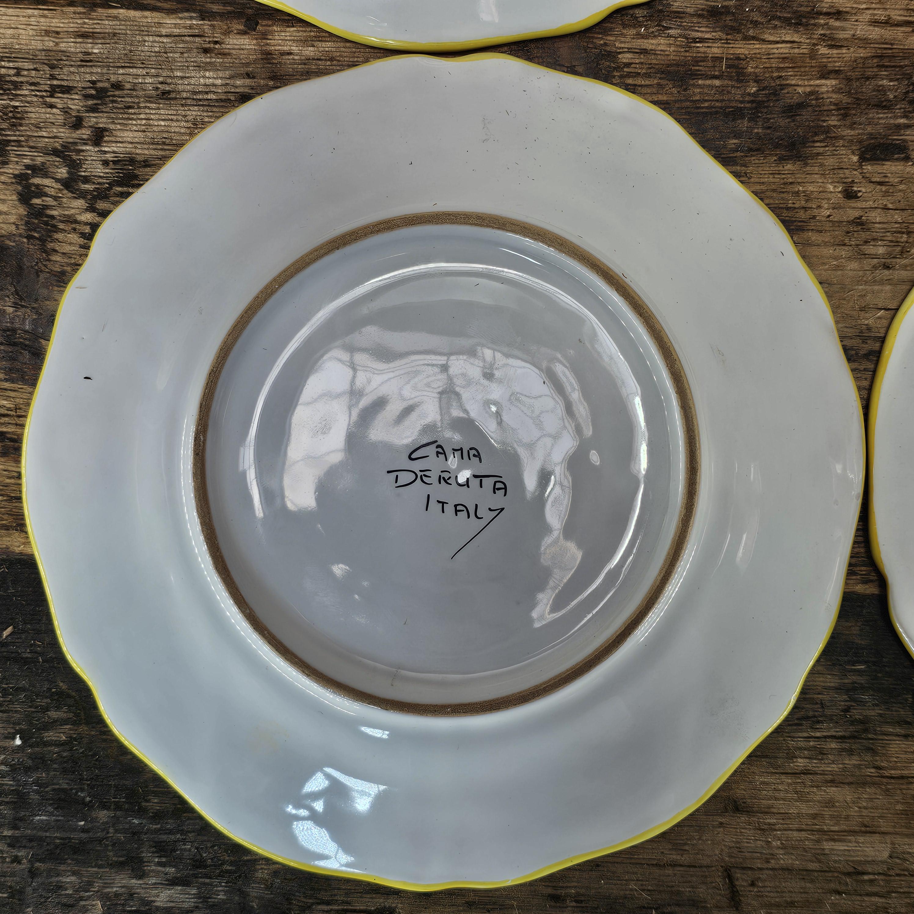 Set of 4 Vintage CAMA "Ricco Deruta" Maiolica Salad/Dessert Plates 8.25"