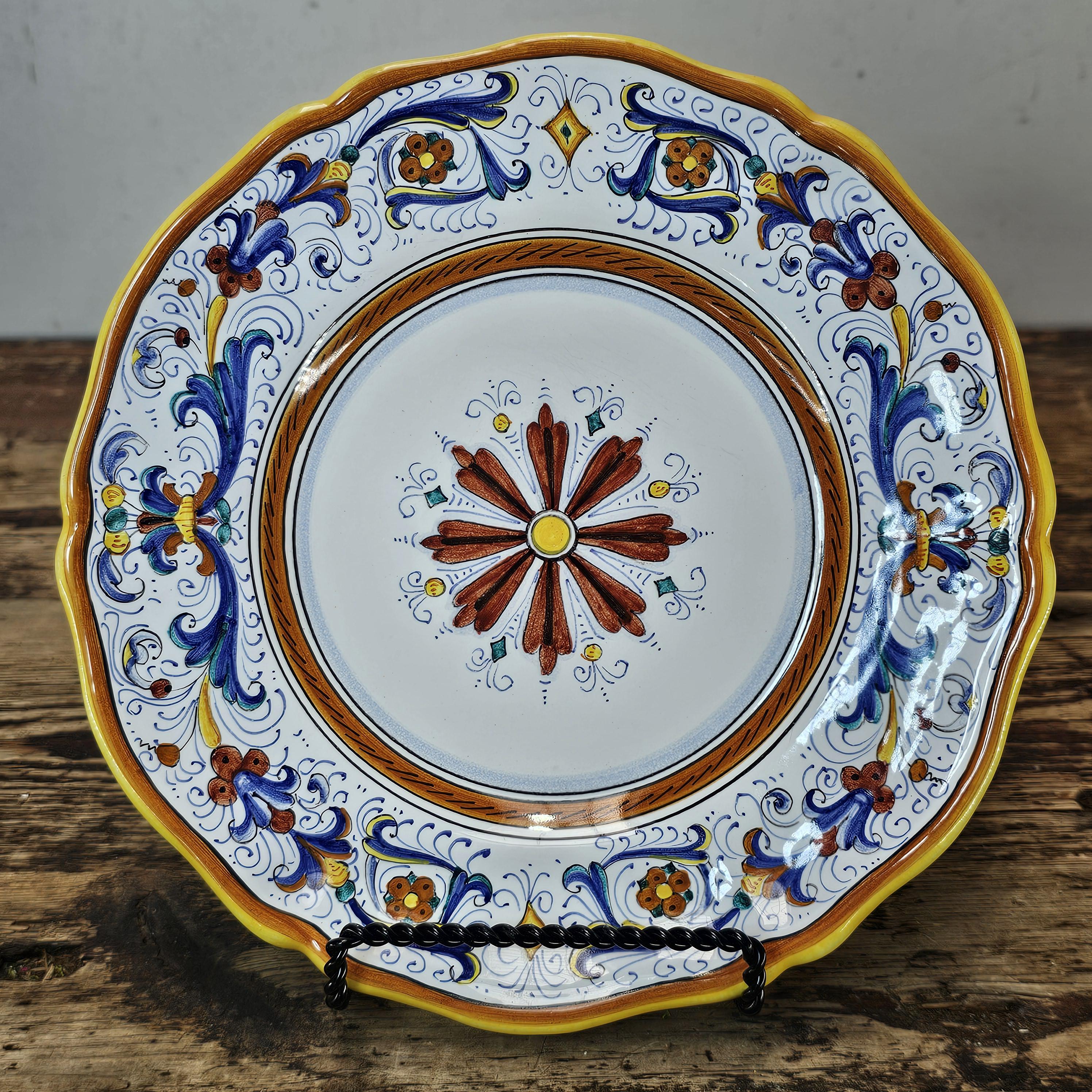 Set of 4 Vintage CAMA "Ricco Deruta" Maiolica Salad/Dessert Plates 8.25"