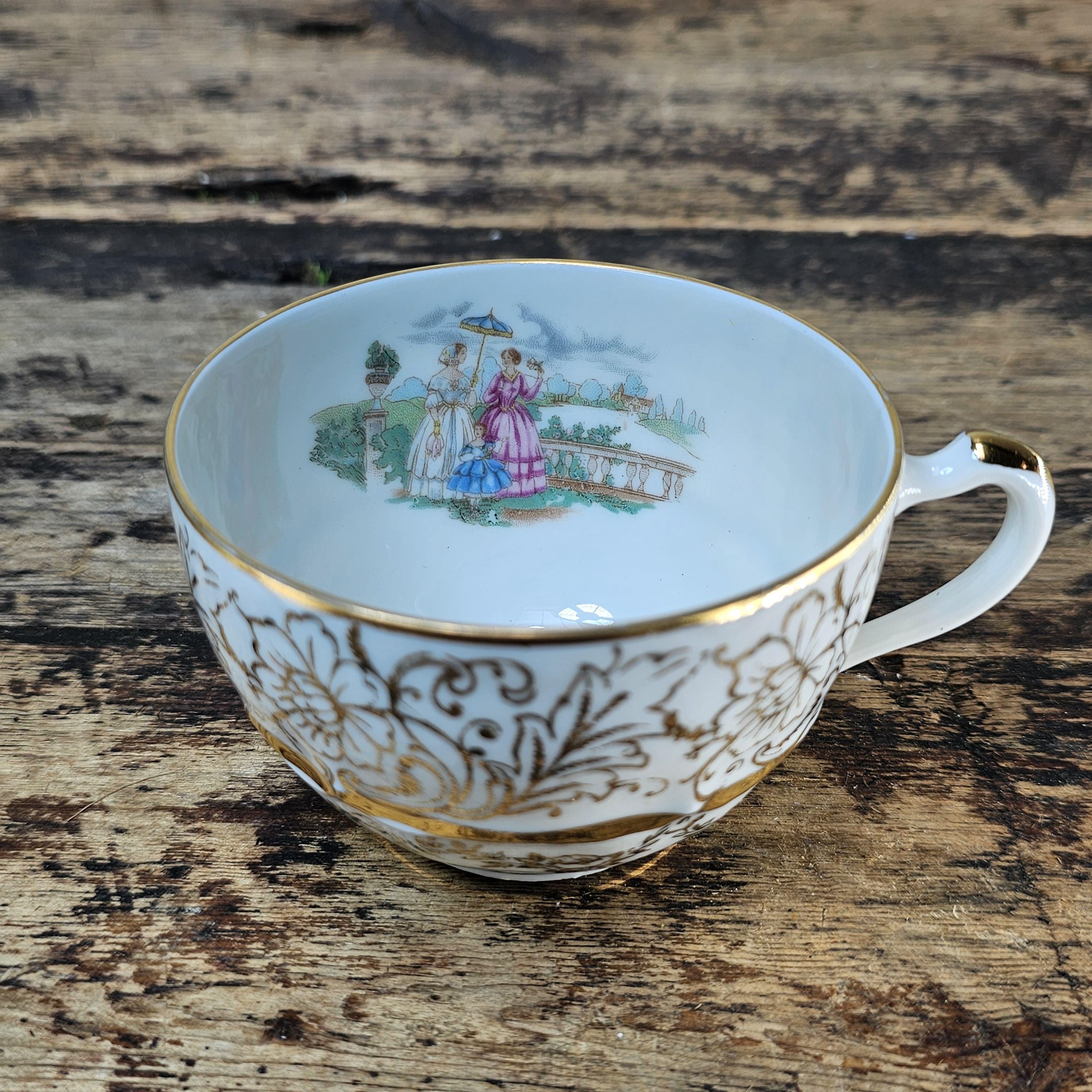 Vintage Haviland Limoges "Noble Ladies" Gold Gilt Tea Set - 5 Pcs