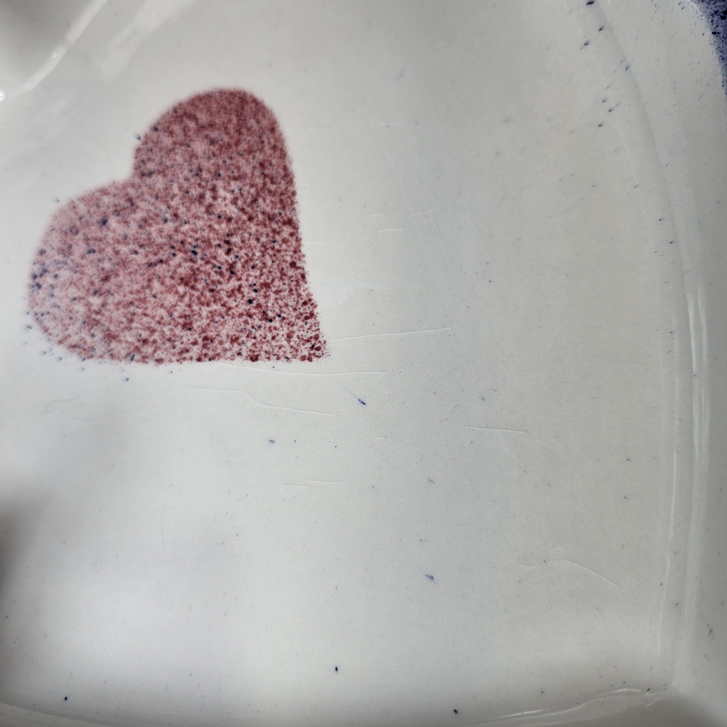 Vintage Heart Shaped Baker / Serving Dish - Made in Portugal - Spongeware
