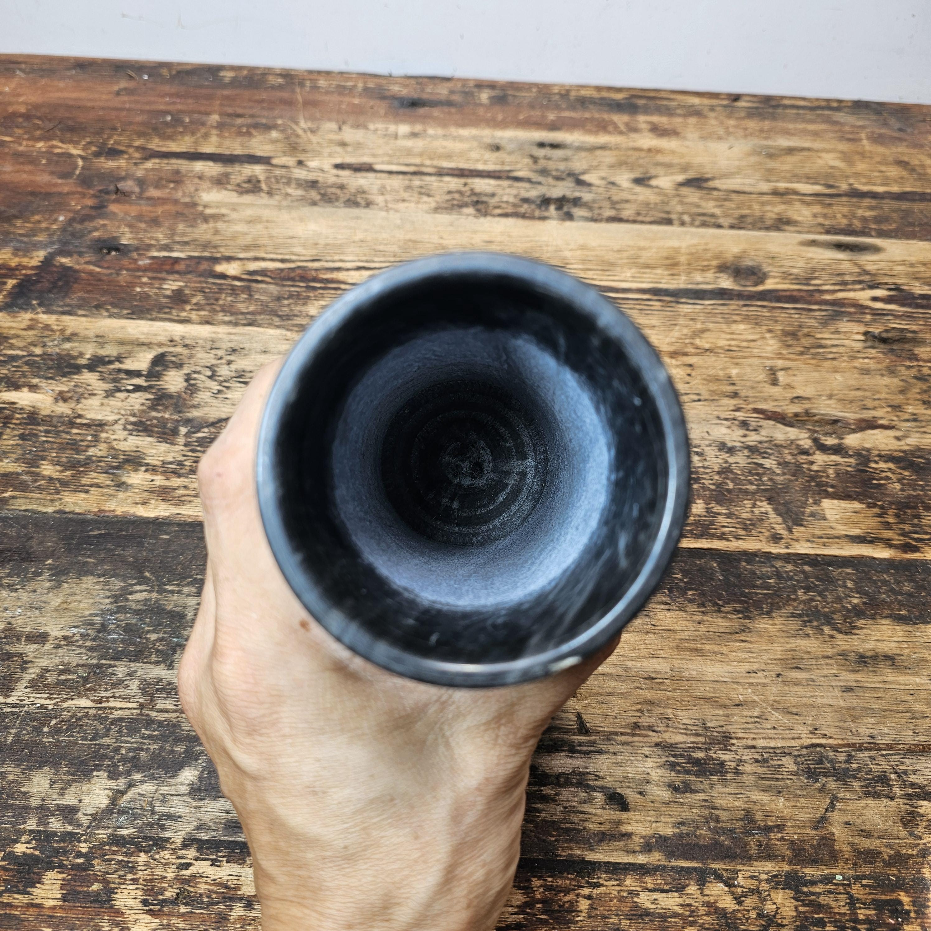 Vintage Chinese Etched Marble Vase / Brush Pot