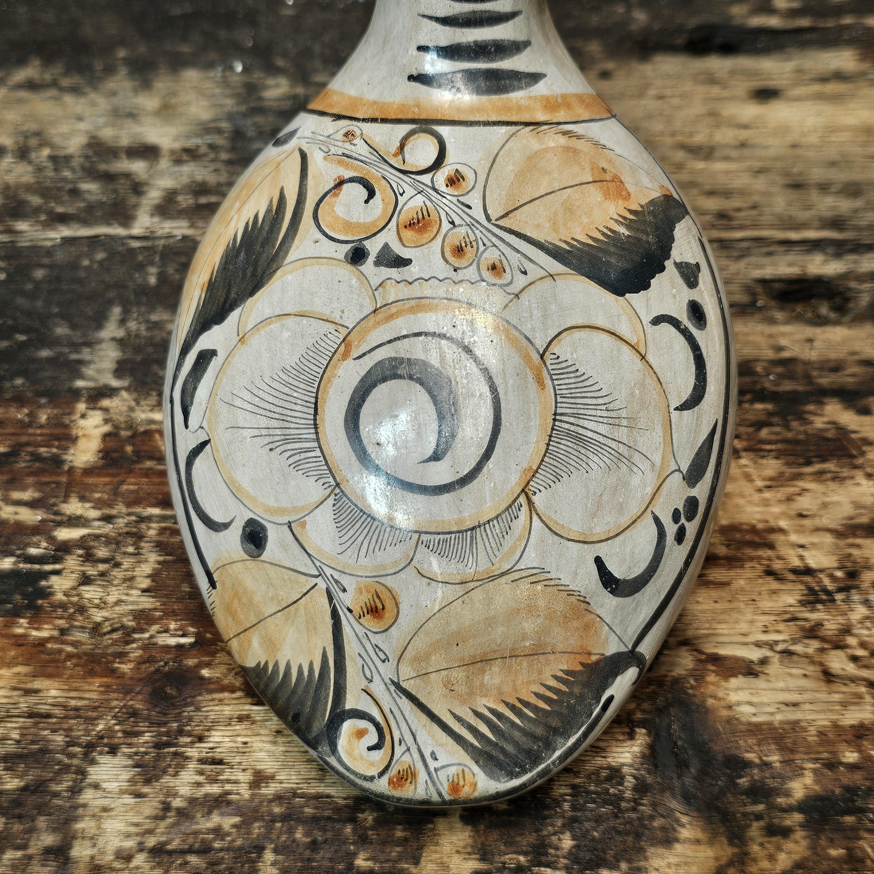 Vintage Hand-Painted Tonalá Pottery Bird | Jalisco, Mexico Folk Art 6.75"L