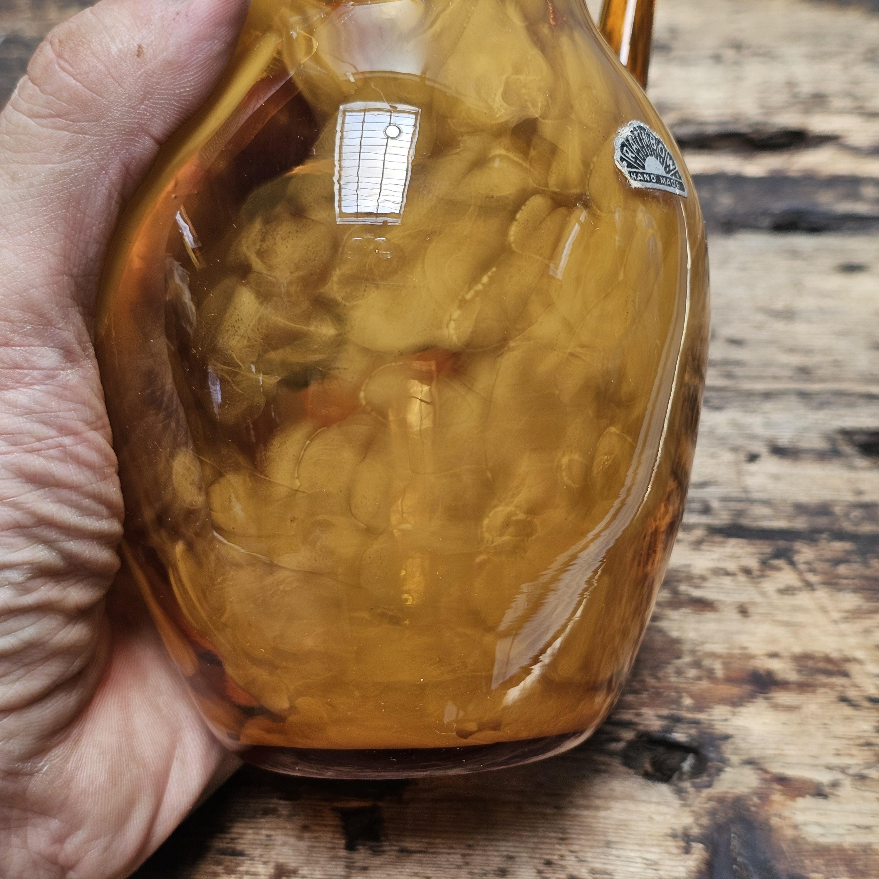 Vintage Rainbow Art Glass Co. "Folded Ribbon" Pitcher Mid-Century USA 6"H