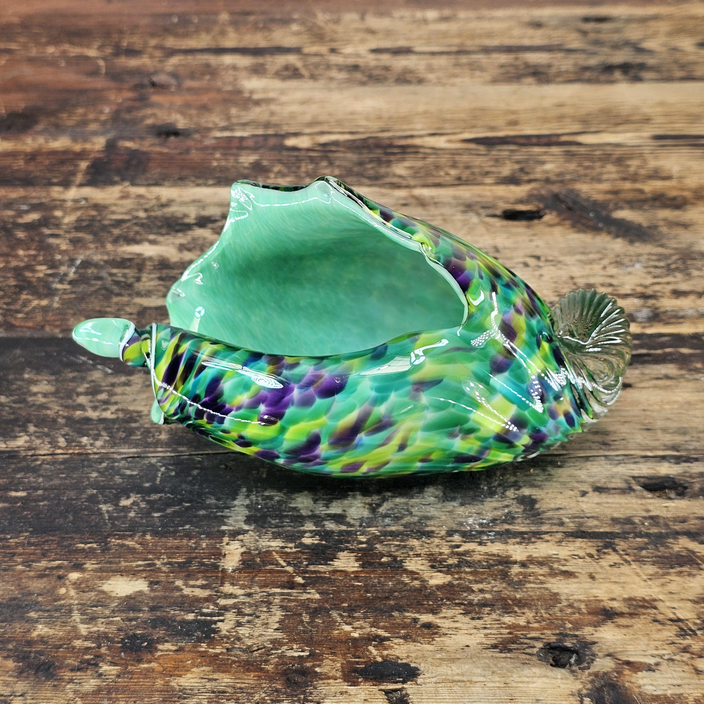David Smith Blowing Sands Studio Art Glass Conch Shell Sculpture
