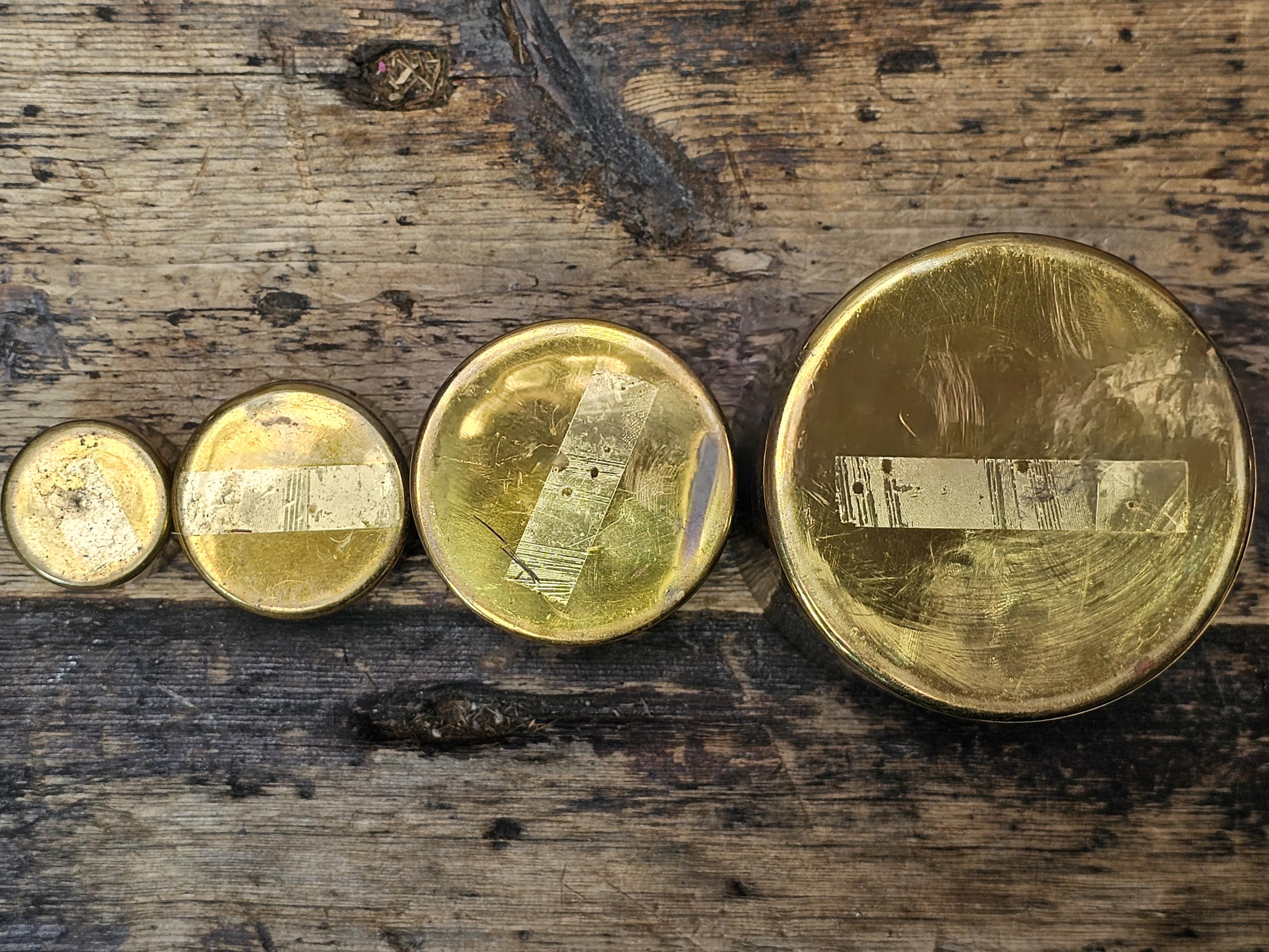 Vintage-Style Brass Canister Set with Wooden Base