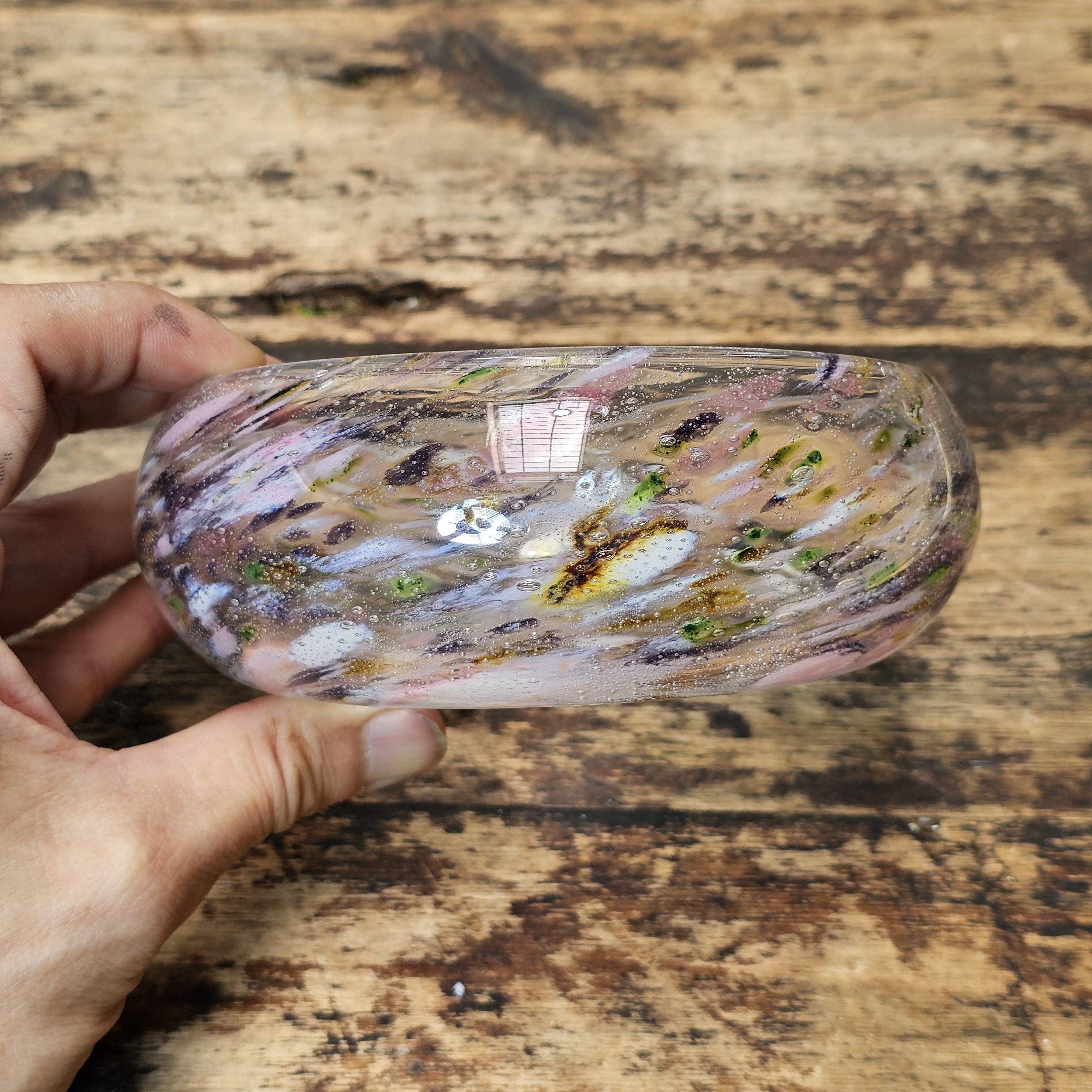 Vintage 1989 Signed Norwegian Art Glass Bowl by O. J. Karlengen