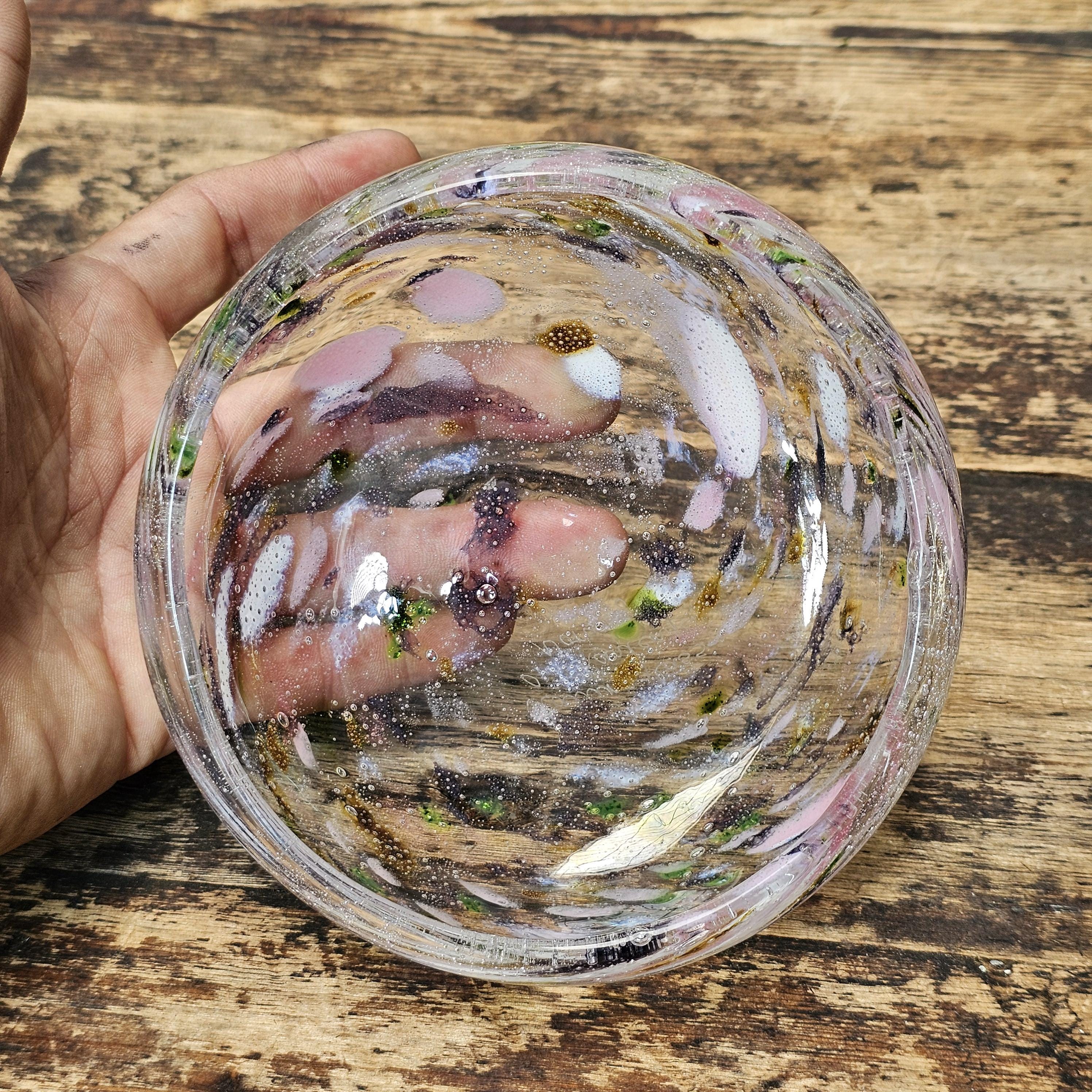 Vintage 1989 Signed Norwegian Art Glass Bowl by O. J. Karlengen