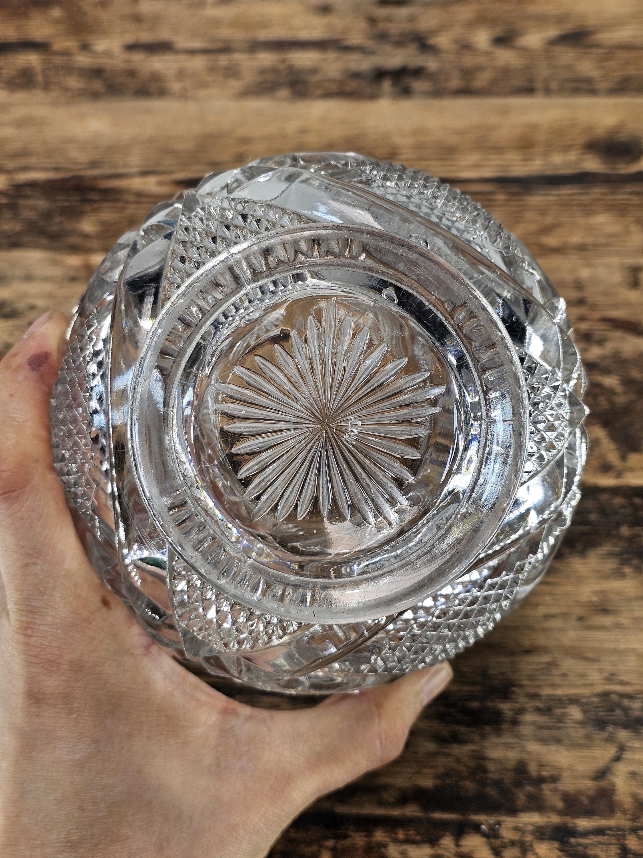 Antique EAPG Pressed Glass Biscuit Barrel / Candy Jar 9.5"H