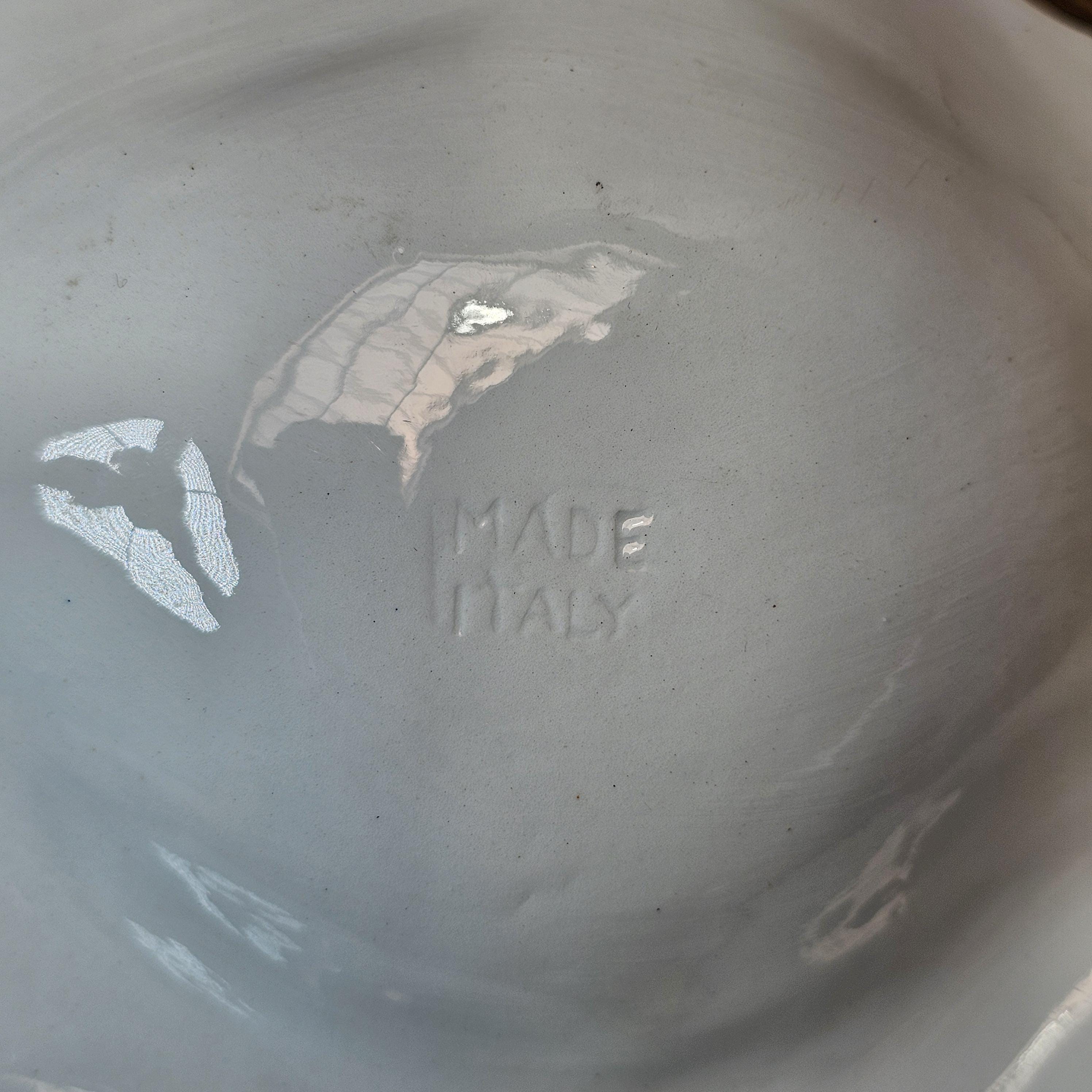 Vintage Italian Hand-Painted Ceramic Leaf Serving Dish