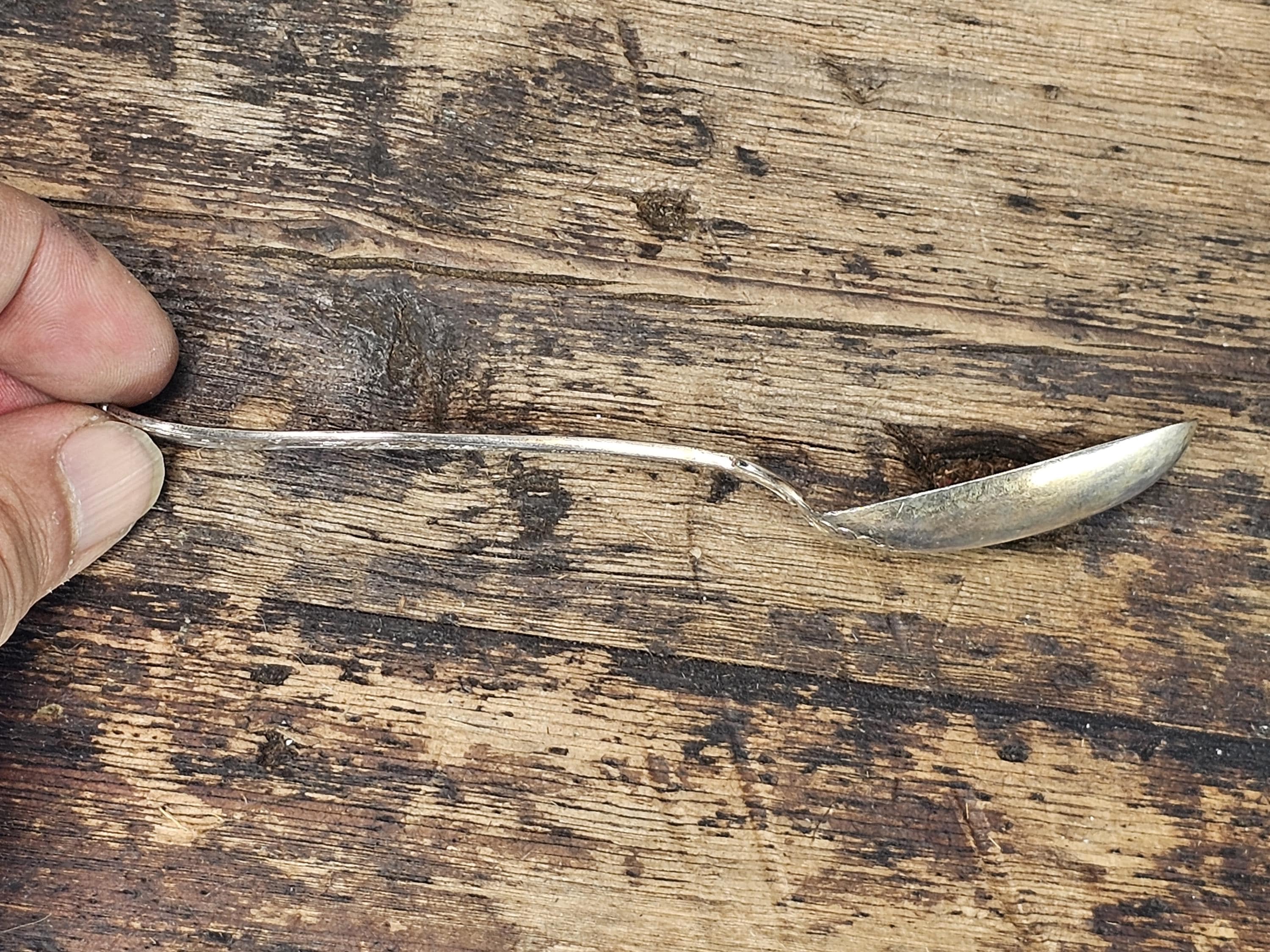 Antique French 950 Silver Gilt-Wash Feeding Spoon (c. 1900) 5"