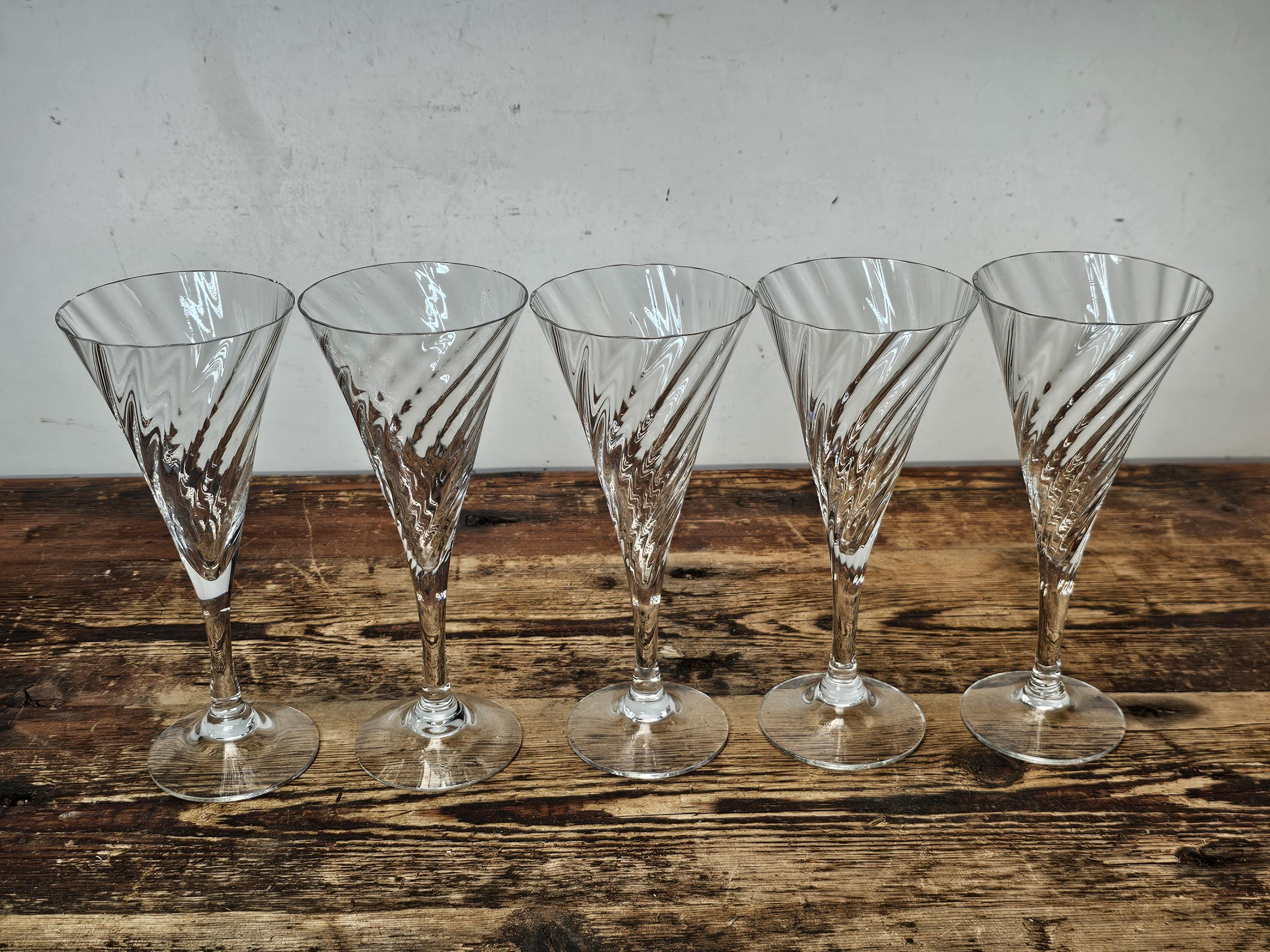 Set of 5 Orrefors "Helena" Crystal Wine Glasses