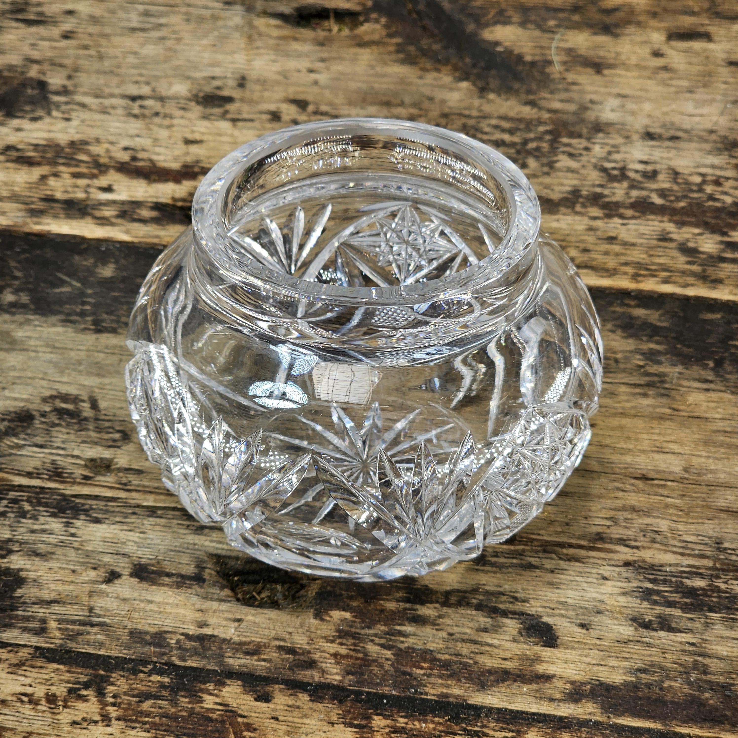 Antique American Brilliant Period Cut Crystal Vanity Powder Jar
