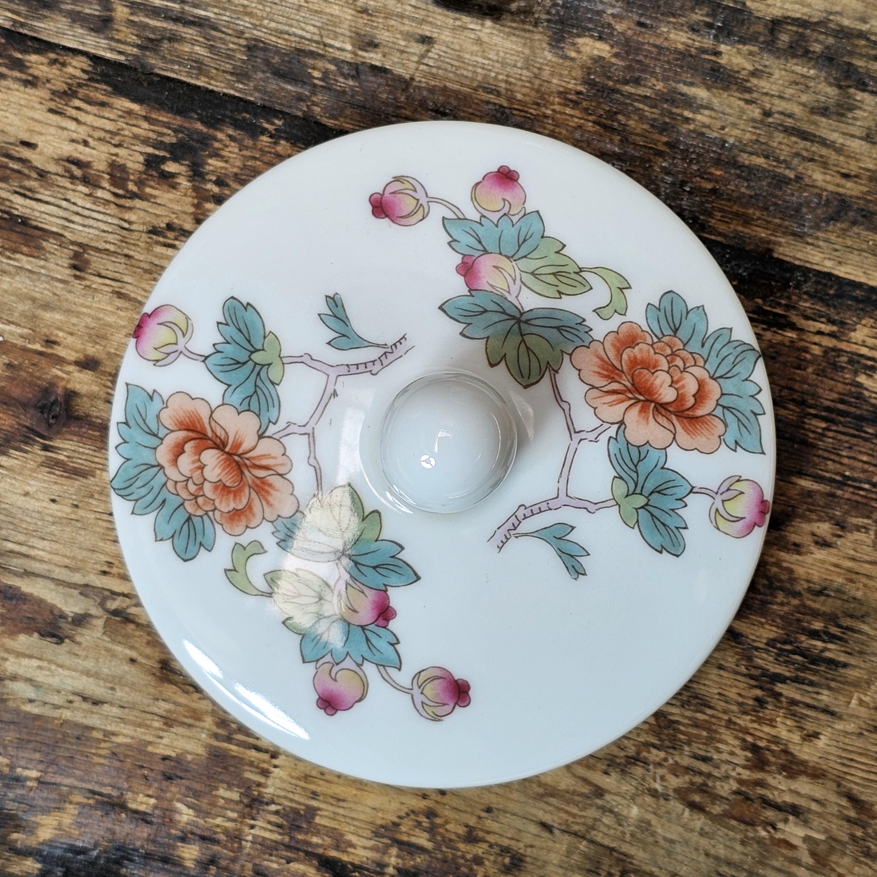 Vintage Wedgwood "Kutani Crane" Bone China Bud Vase & Lidded Jar Set