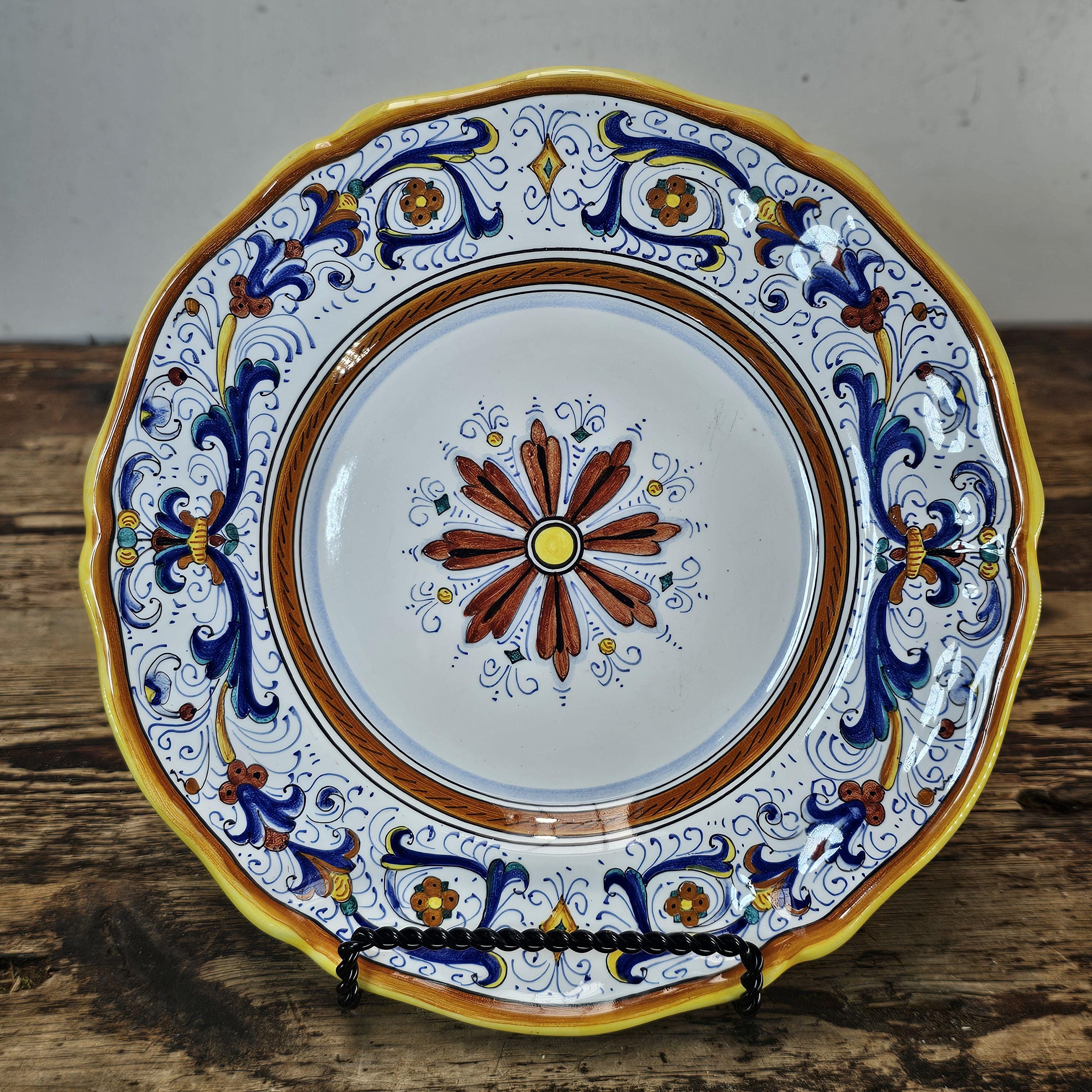 Set of 4 Vintage CAMA "Ricco Deruta" Maiolica Salad/Dessert Plates 8.25"