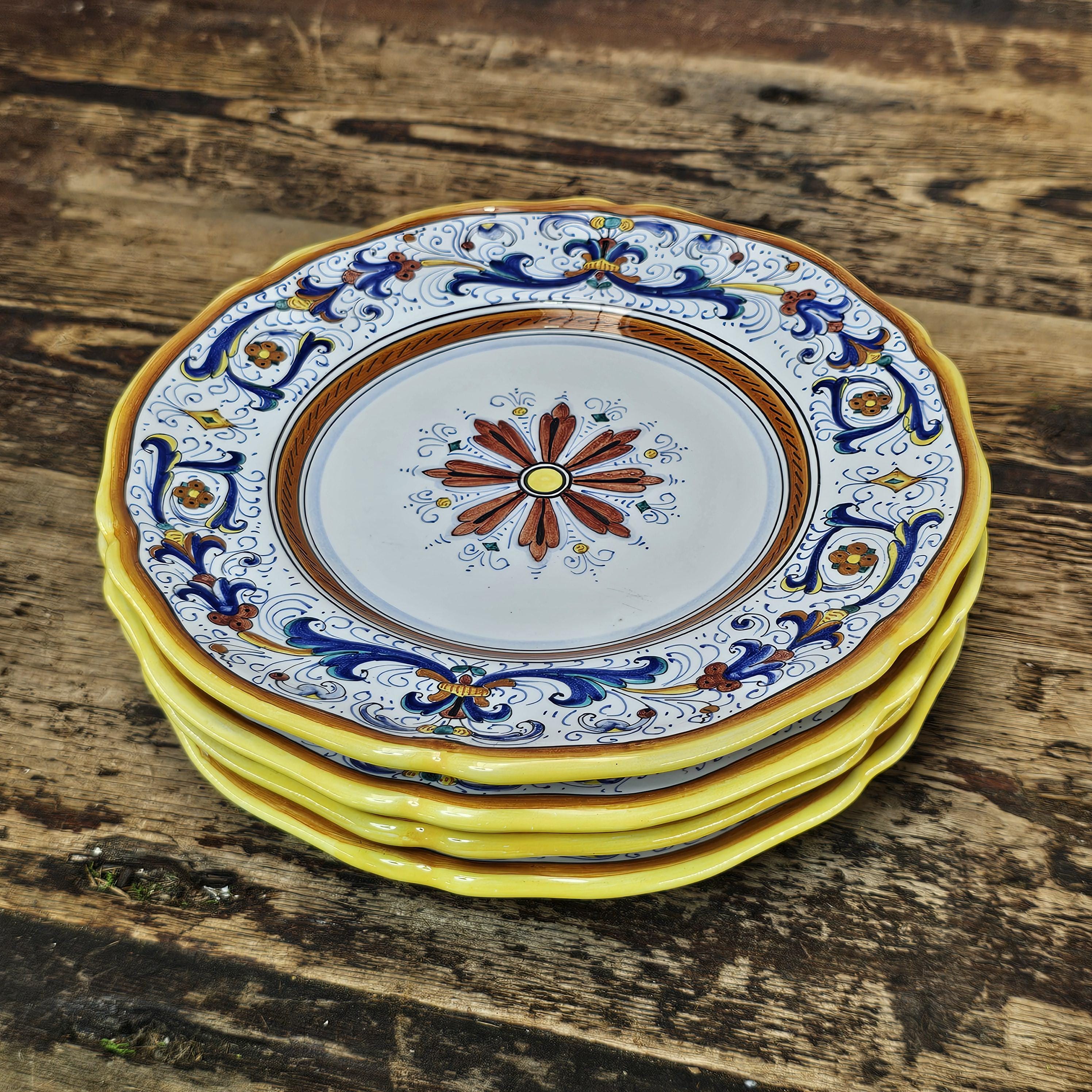 Set of 4 Vintage CAMA "Ricco Deruta" Maiolica Salad/Dessert Plates 8.25"