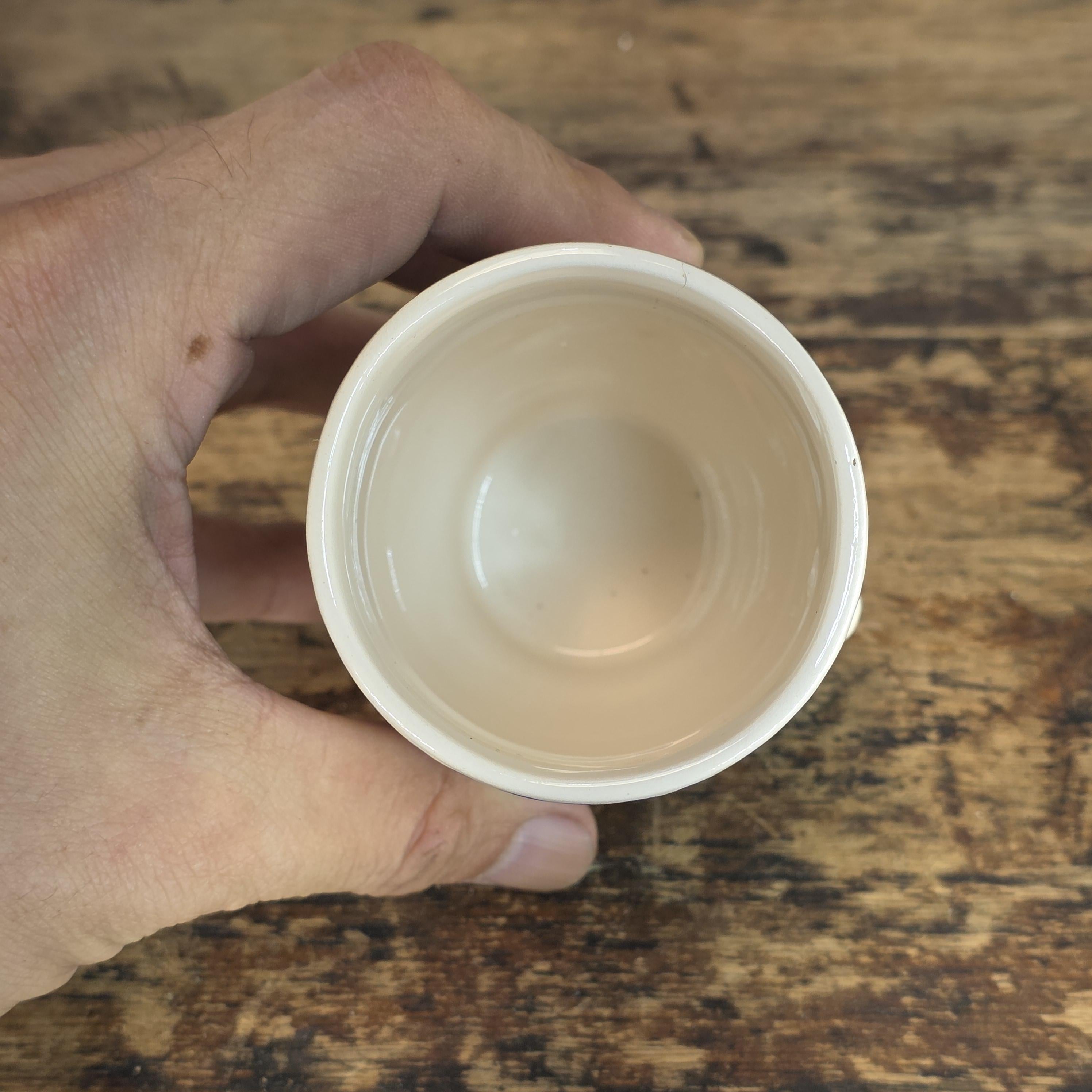 Vintage Hungarian Folk Art Face Mug / Brandy Cup - "Révbér"
