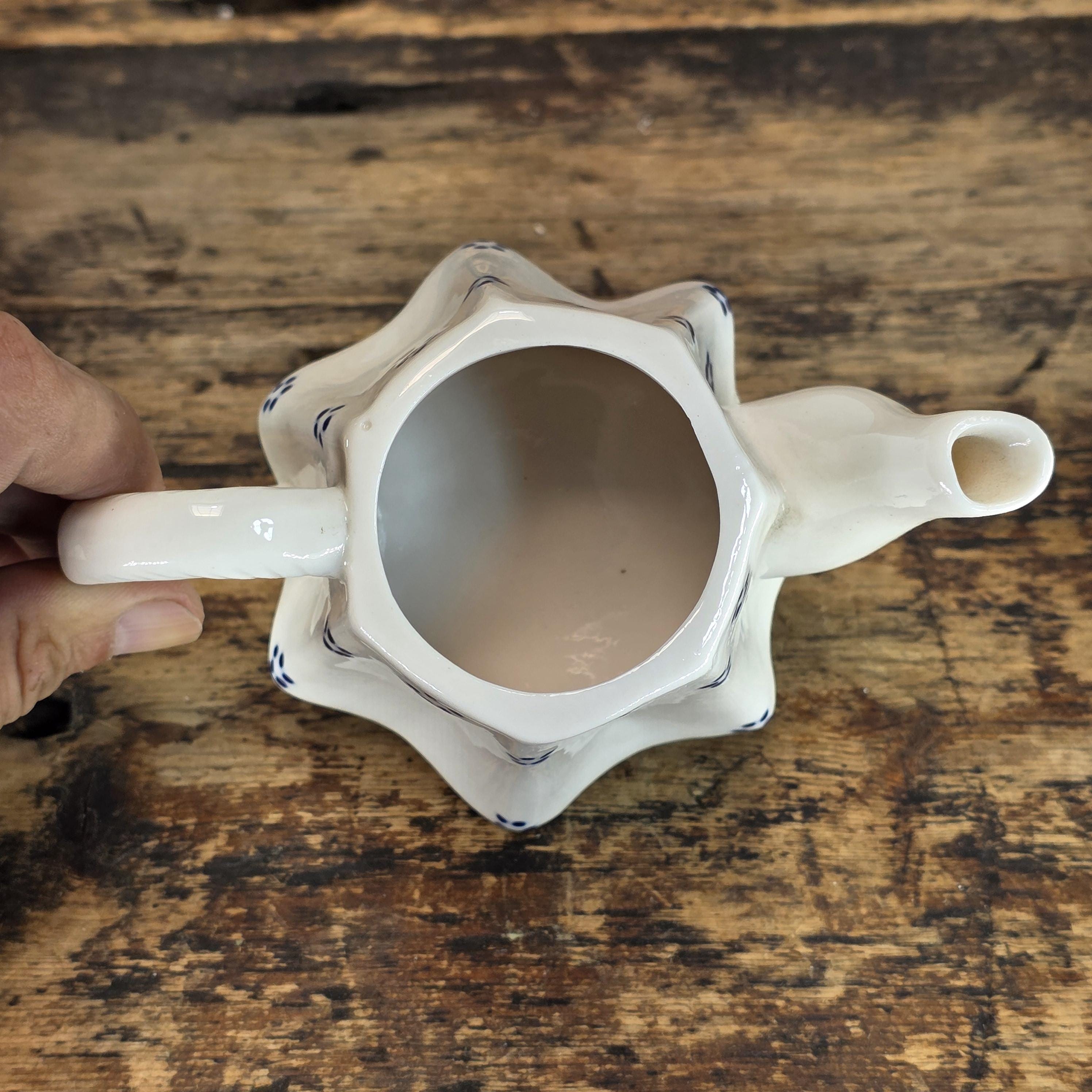 Vintage "Tea Party" Novelty Teapot - Delft Blue Style - Japanese Export Ceramic