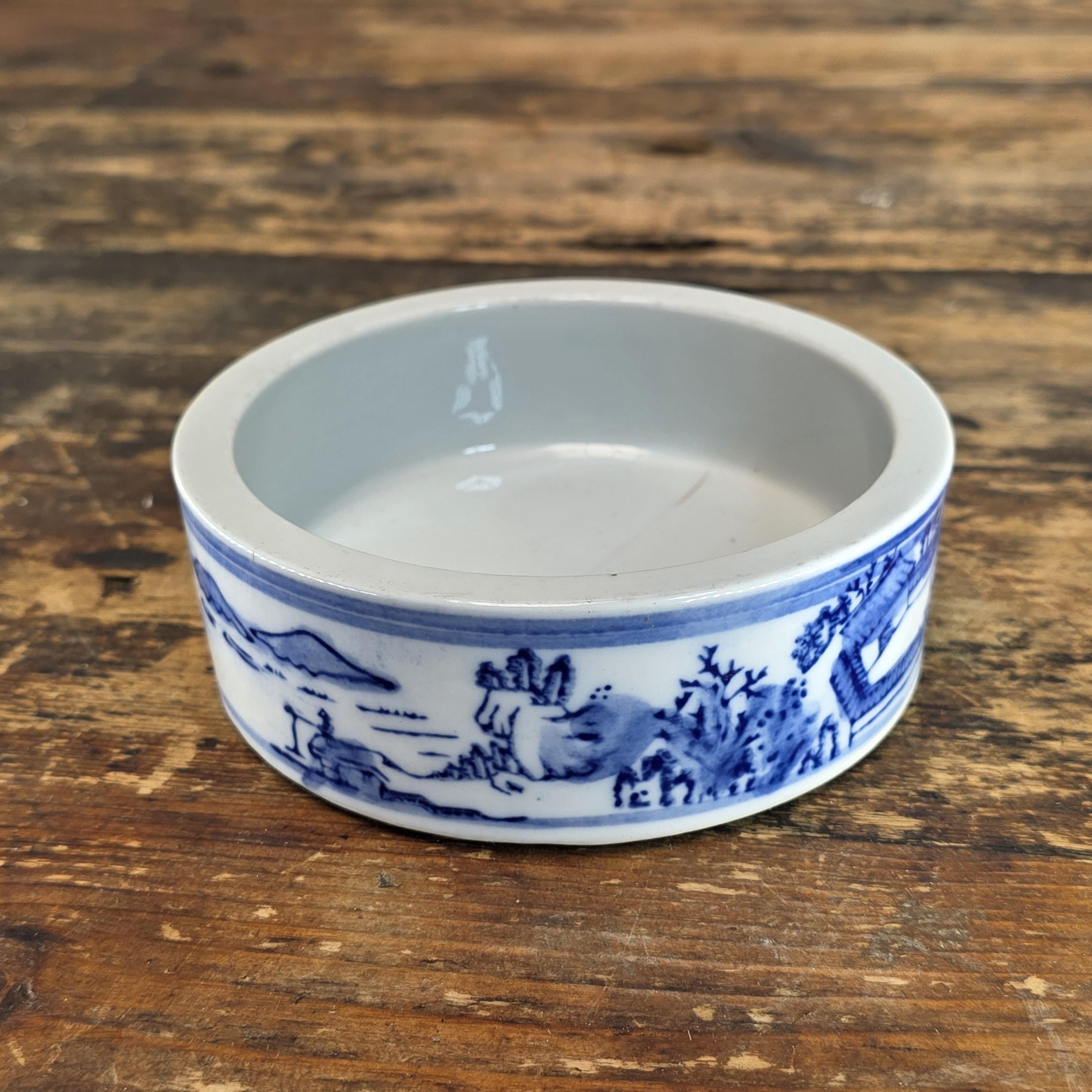 Vintage Chinese Porcelain Brush Washer / Narcissus Planter / Wine Coaster