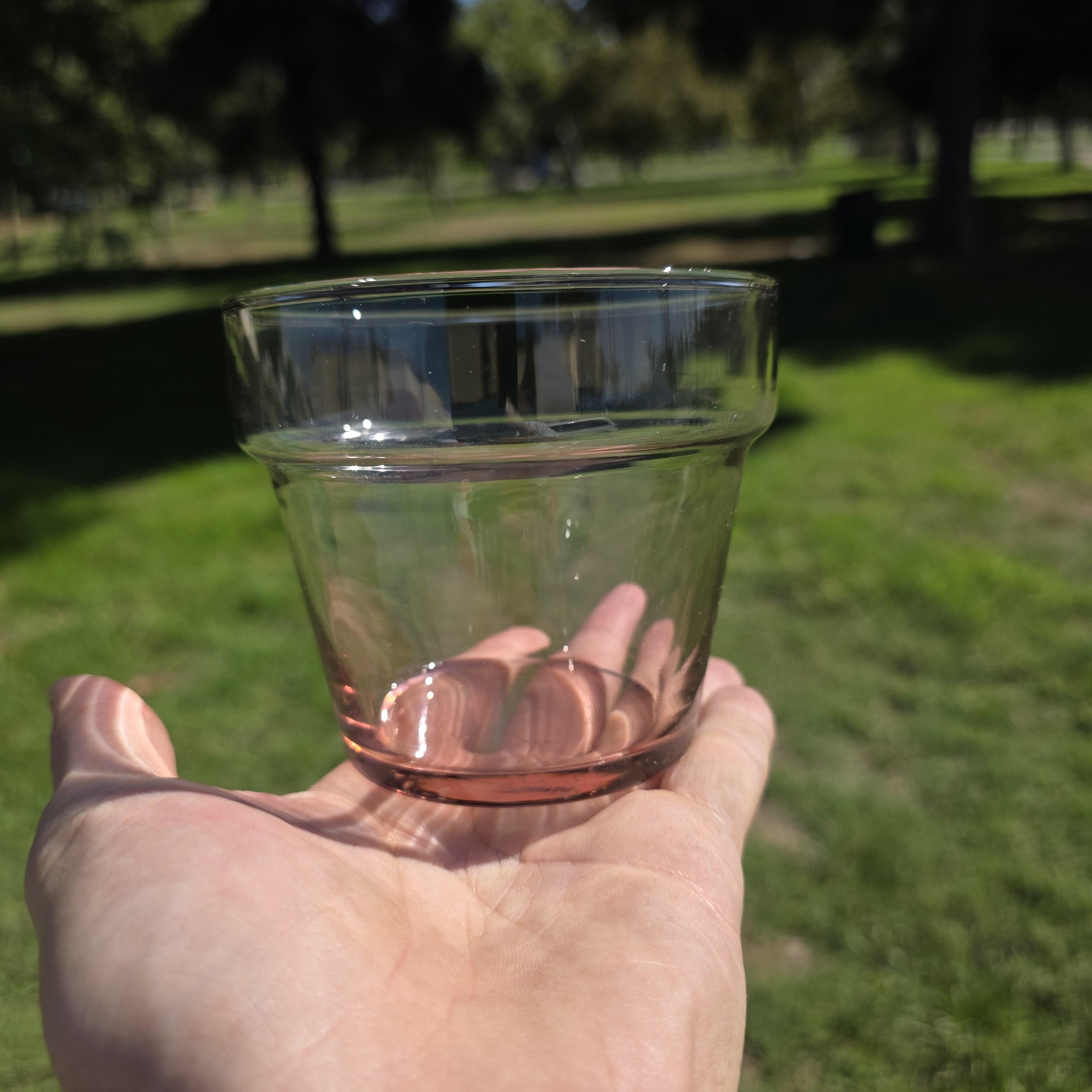 Vintage Light Pink Glass Tumbler / Small Planter Cup