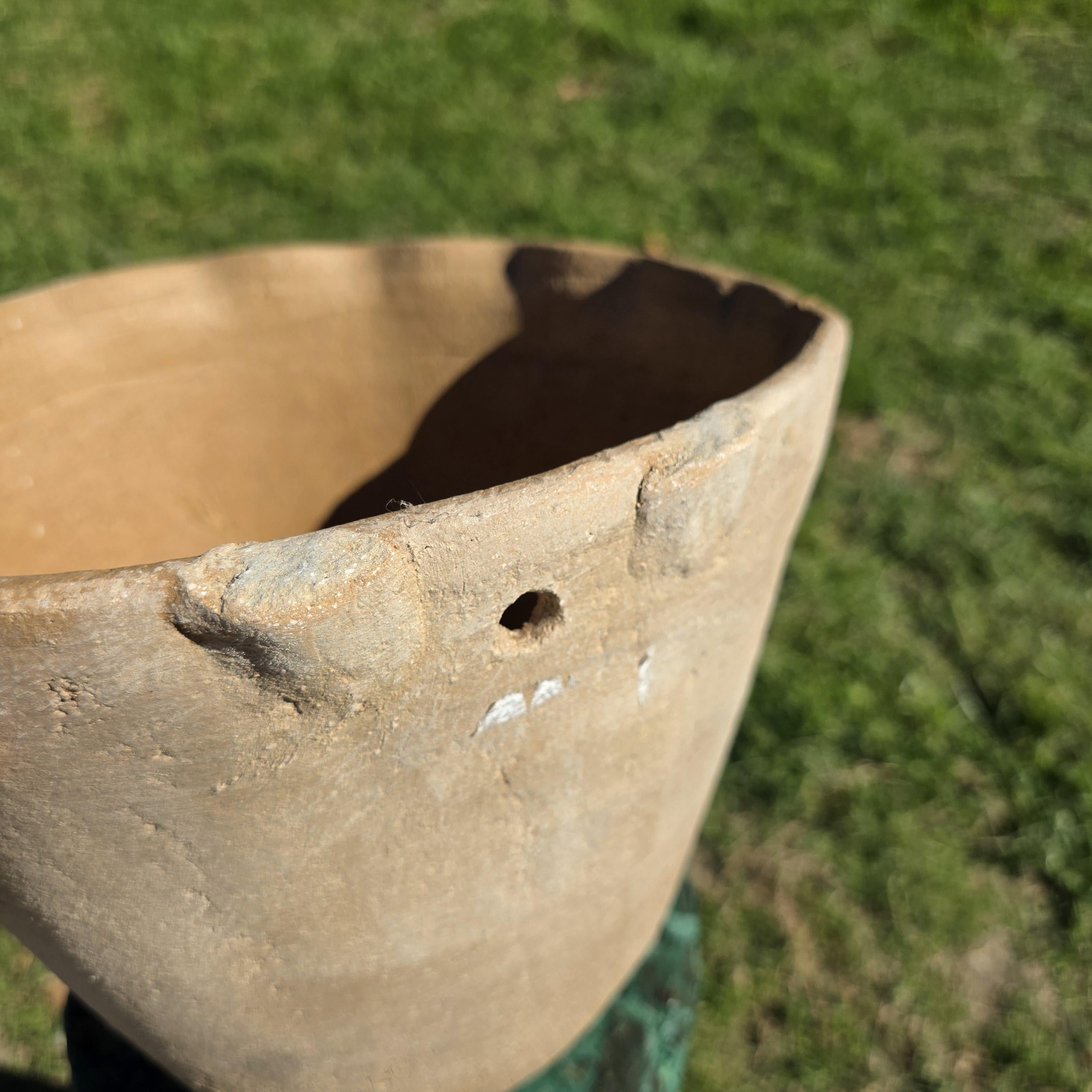 Vintage Atzompa Oaxaca Terracotta Wall Pocket Planter with Orange Flower