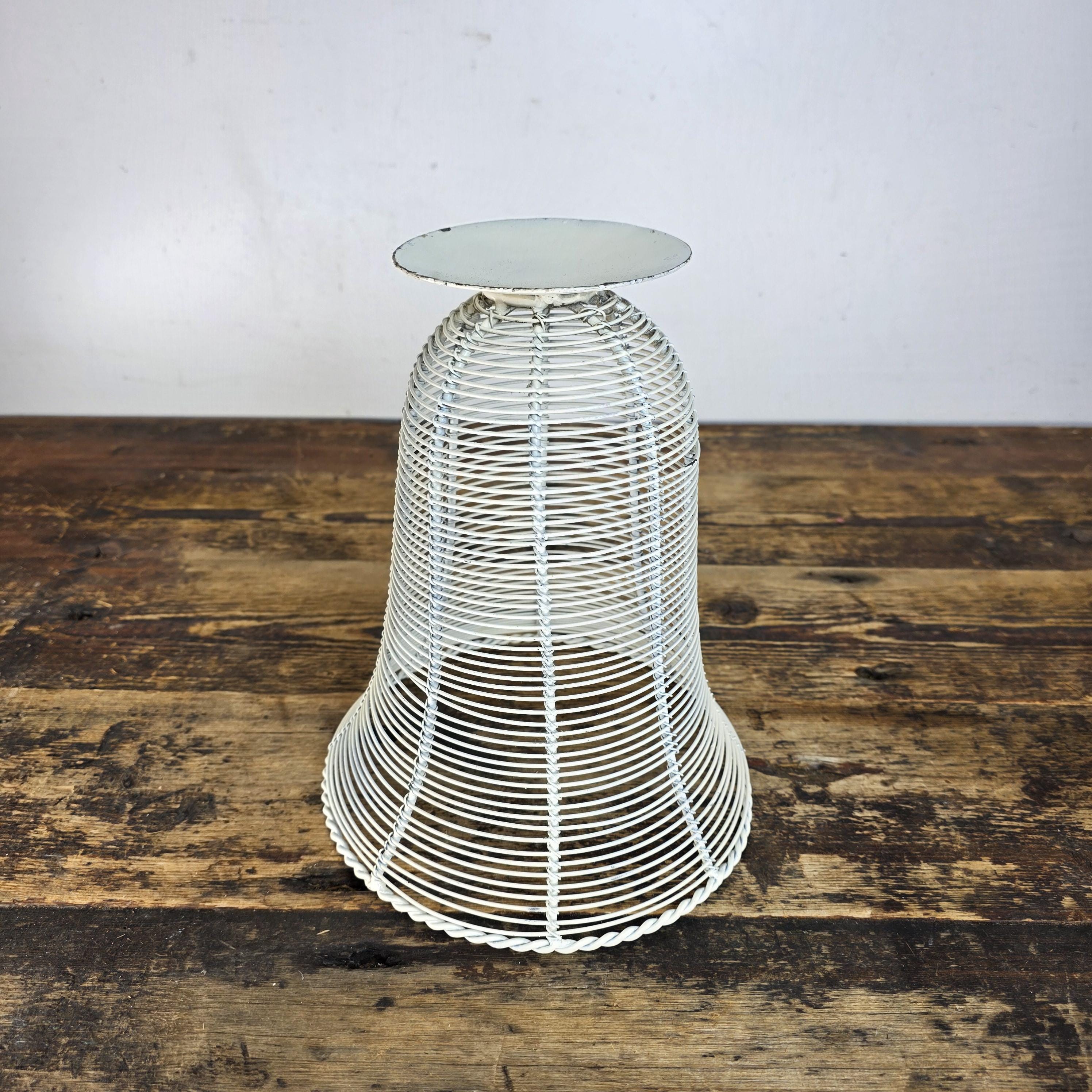 Shabby Chic Wire Urn Basket in White 8.25"Dia × 9.5"H