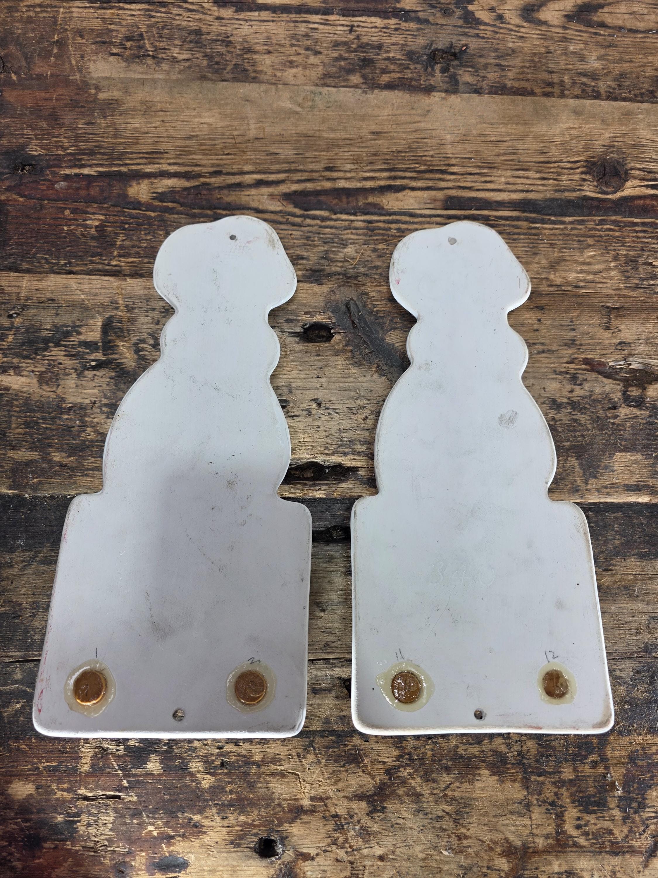 Barney Salzburg 1983 Ceramic Chef Wall Hooks – Set of 2