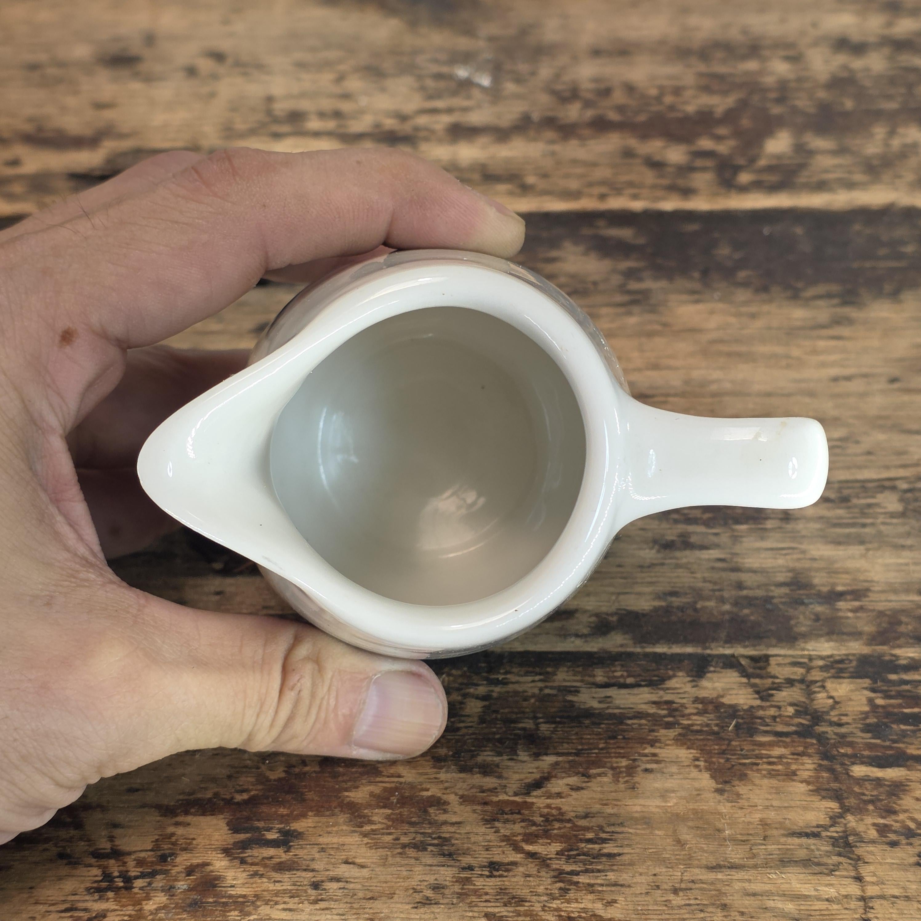 Vintage Lamberton Sterling China Restaurant Ware Creamer - Blue Bands, USA