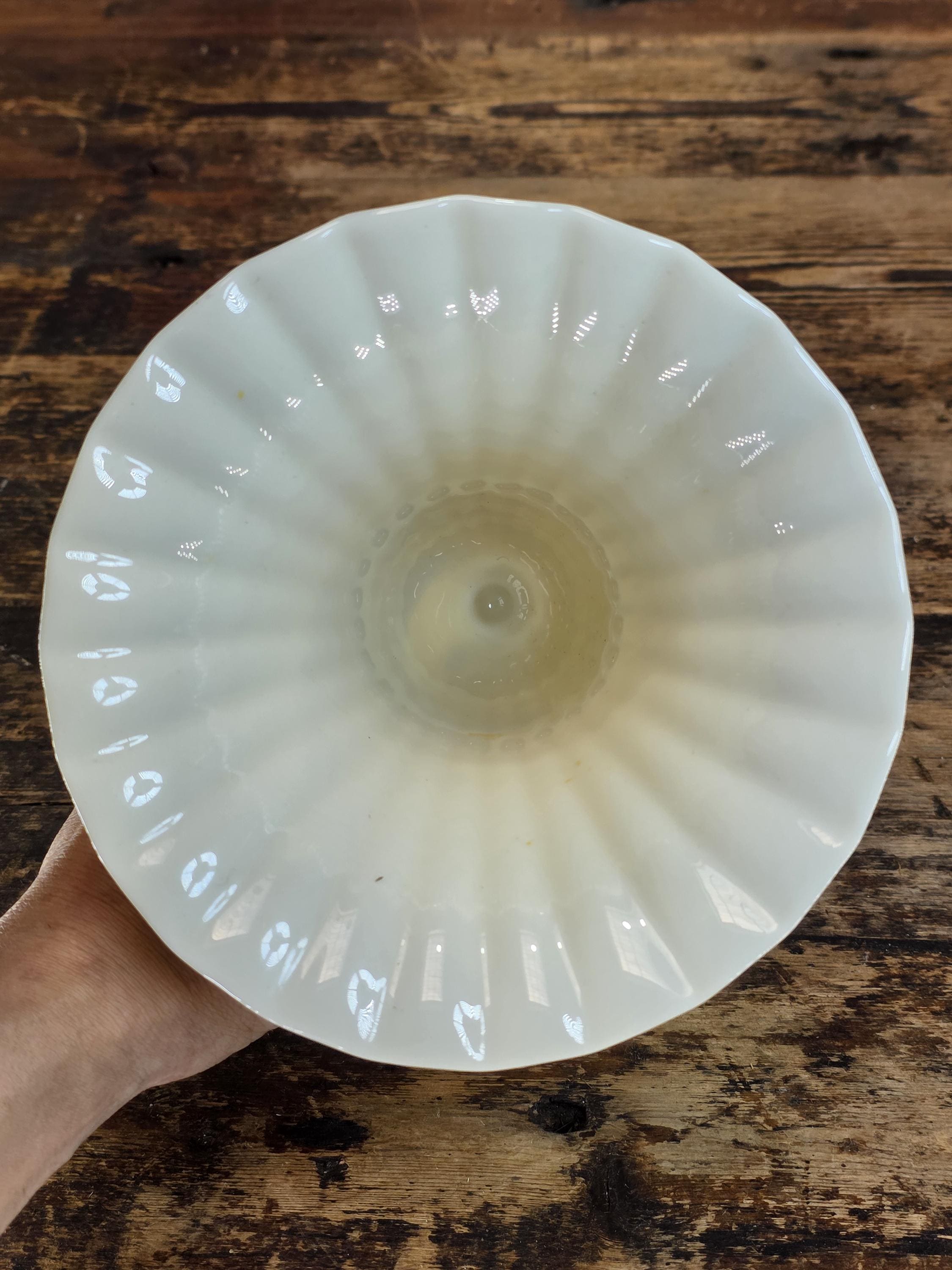 Lenox Ivory Porcelain Fluted Flower Vase – Elegant Trumpet Design, 8.75" Tall