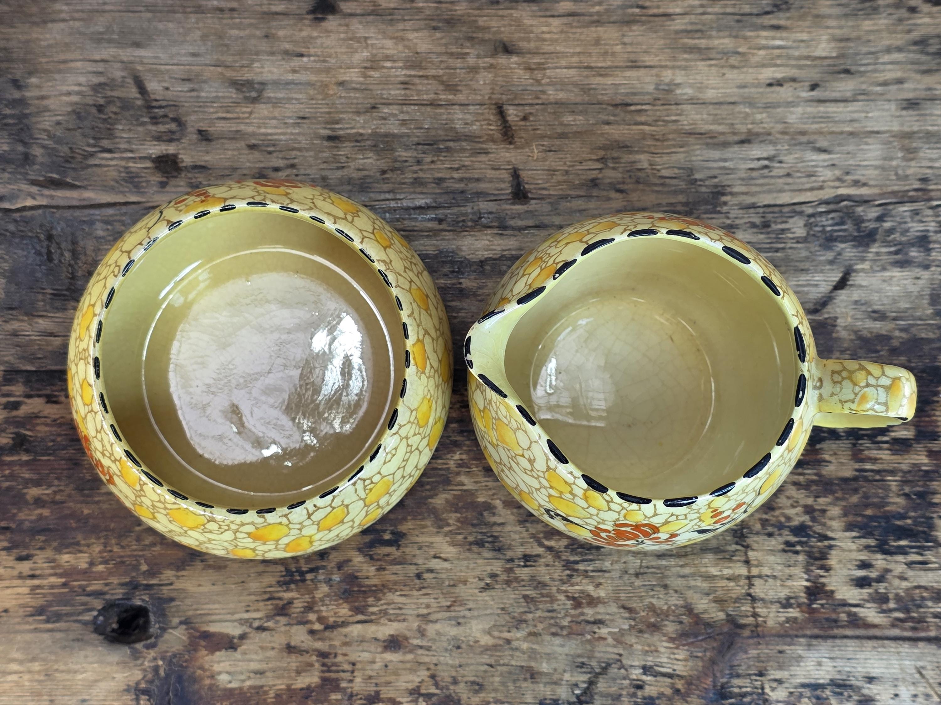 Royal Winton Grimwades Chintz Pebbles Sugar, Creamer & Salt Pepper 4 Pc Set