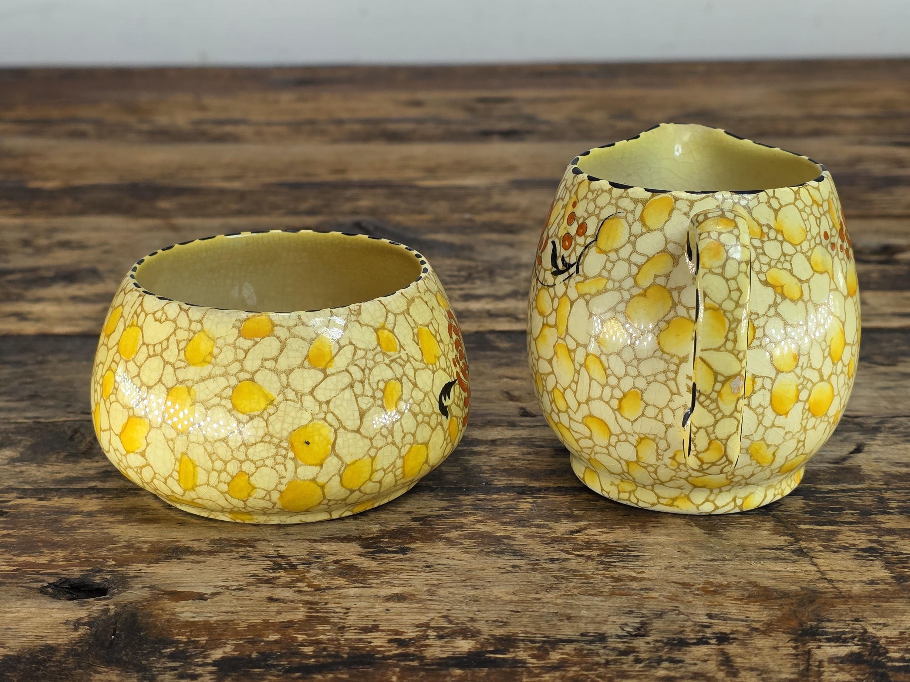 Royal Winton Grimwades Chintz Pebbles Sugar, Creamer & Salt Pepper 4 Pc Set