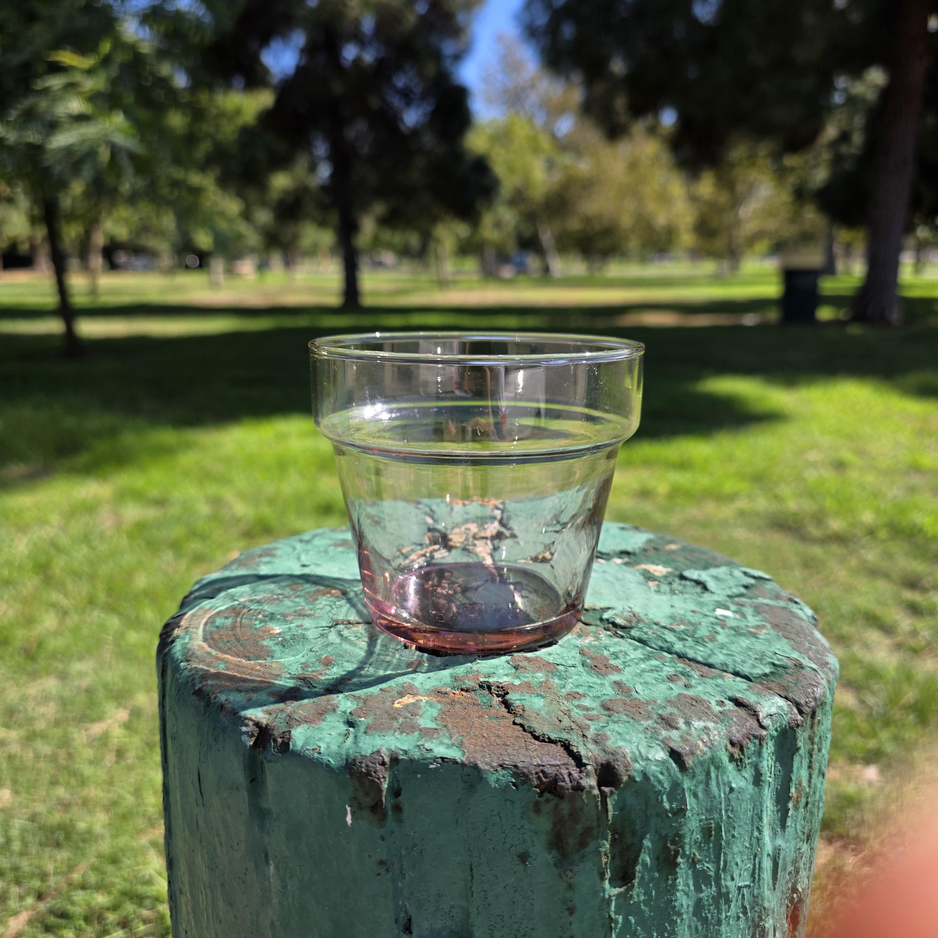 Vintage Light Pink Glass Tumbler / Small Planter Cup