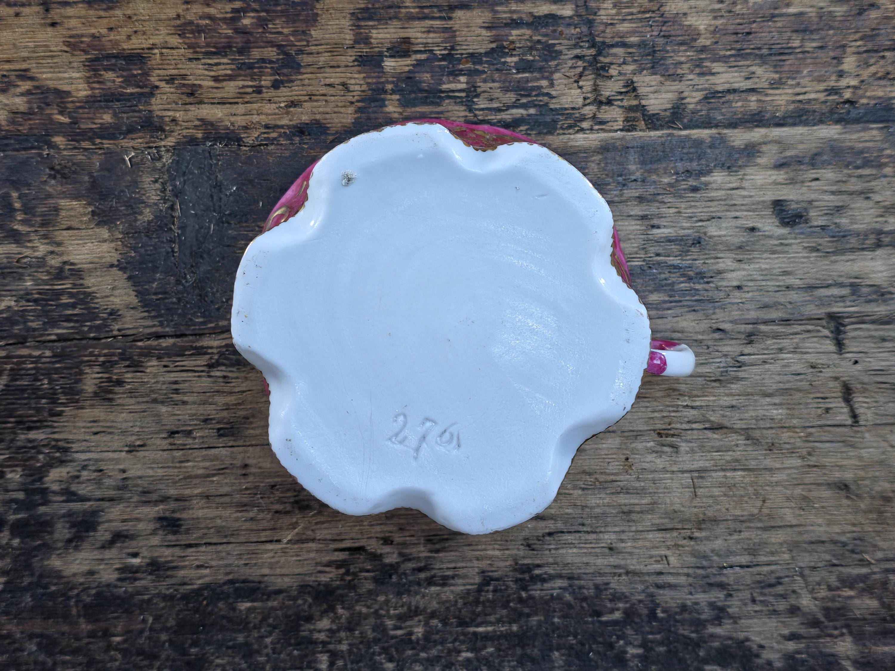 Vintage English Pink & Gilded Gold Porcelain Cup and Saucer - Beautiful Condition