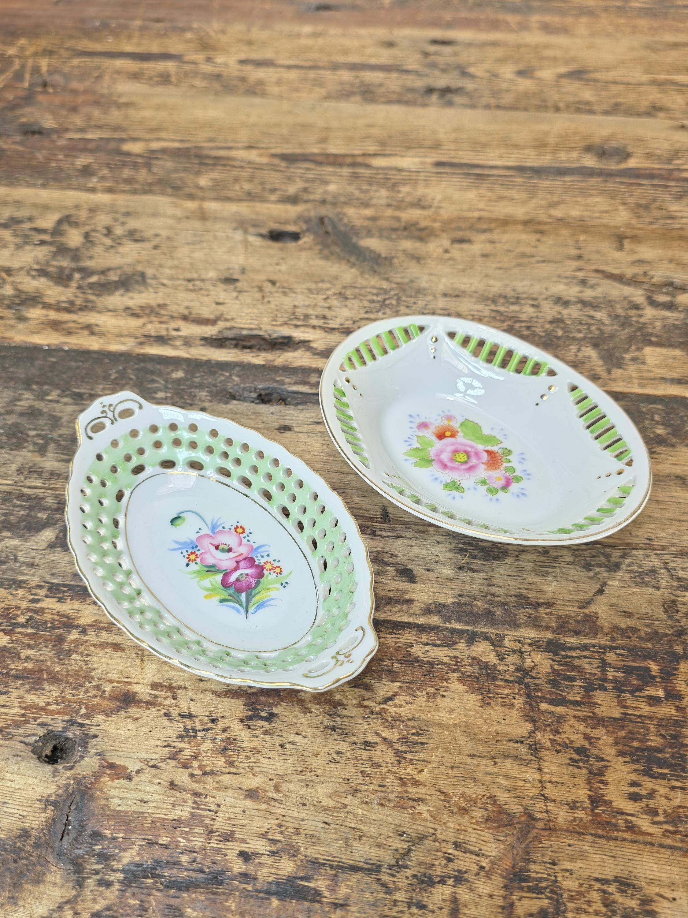 Vintage Japanese Reticulated Bowls Set – Occupied Japan & Gold Castle 1950s–60s