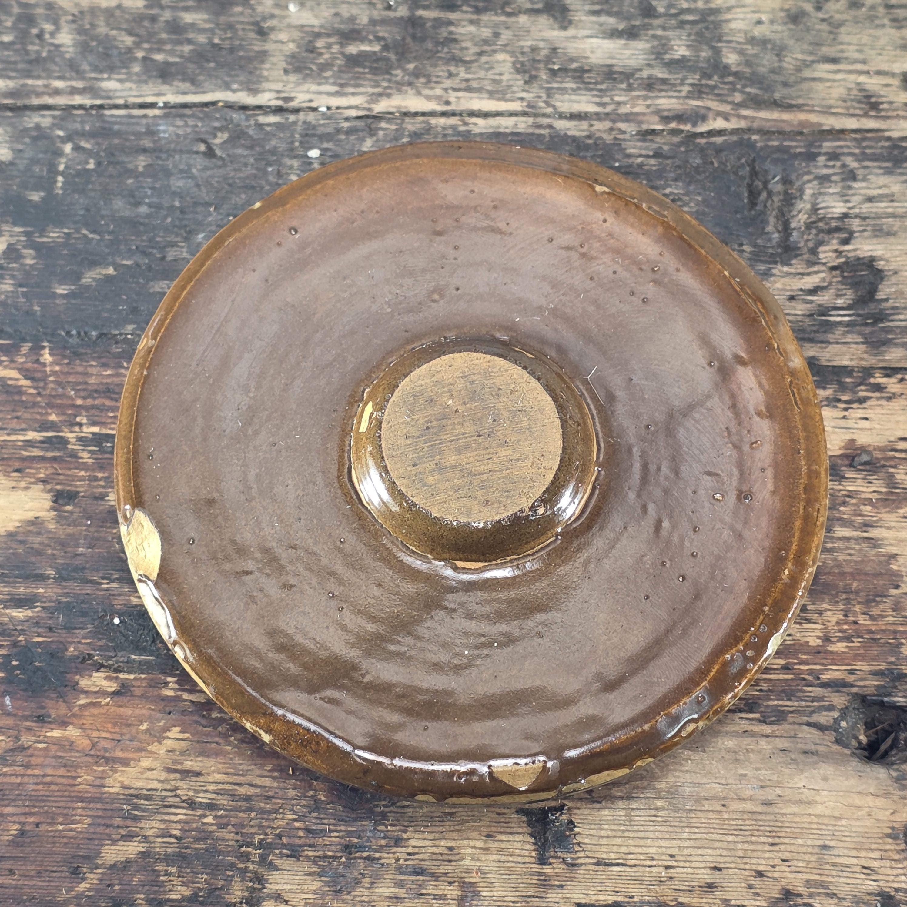 Red Wing Stoneware Advertising Bean Pot w/ Lid Henry Eggink Alton Iowa 1930's